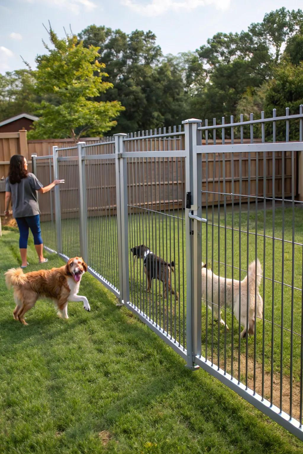 Aluminum fences retain pets guarded and secure.