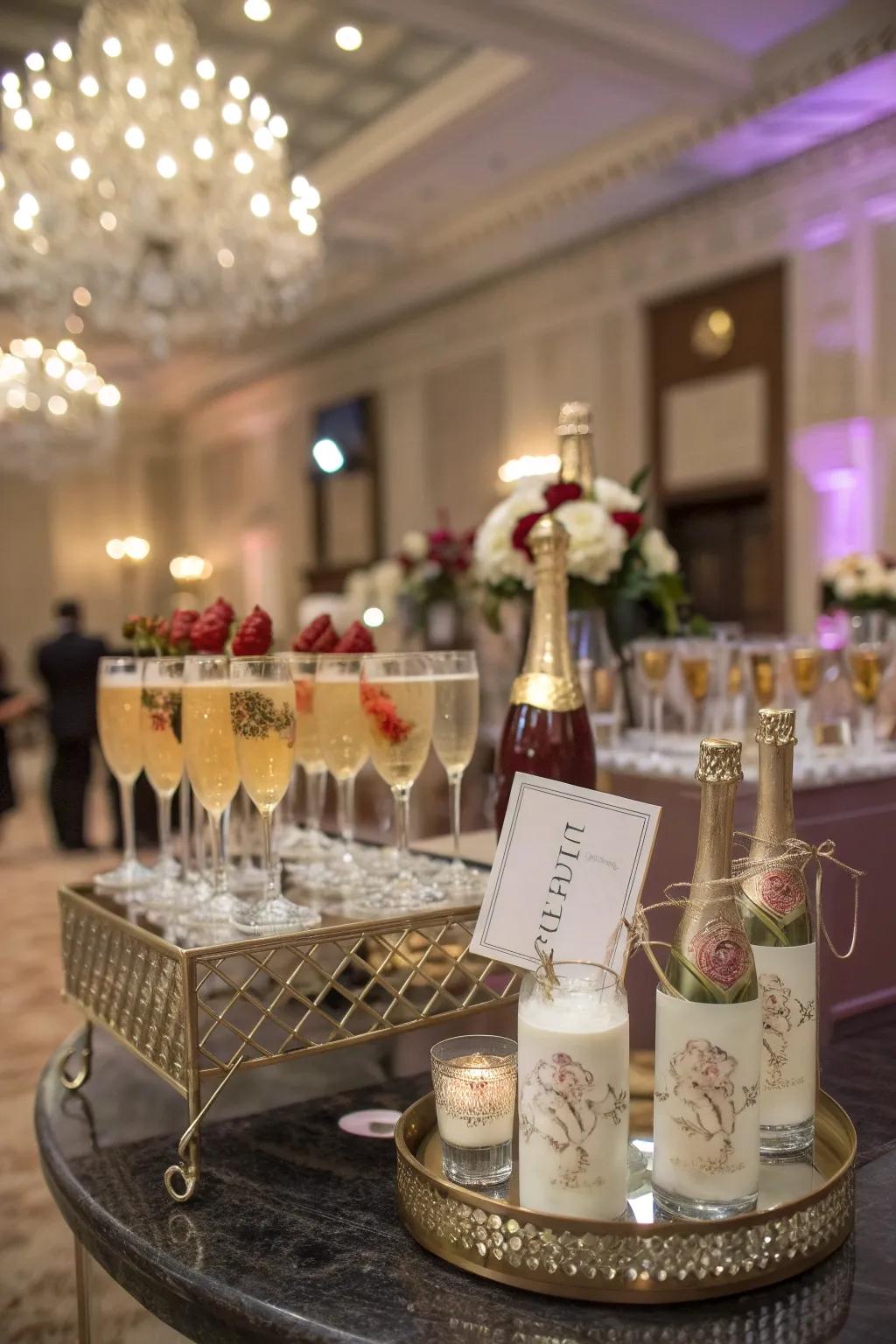 Raise a toast with a shimmering toast corner.