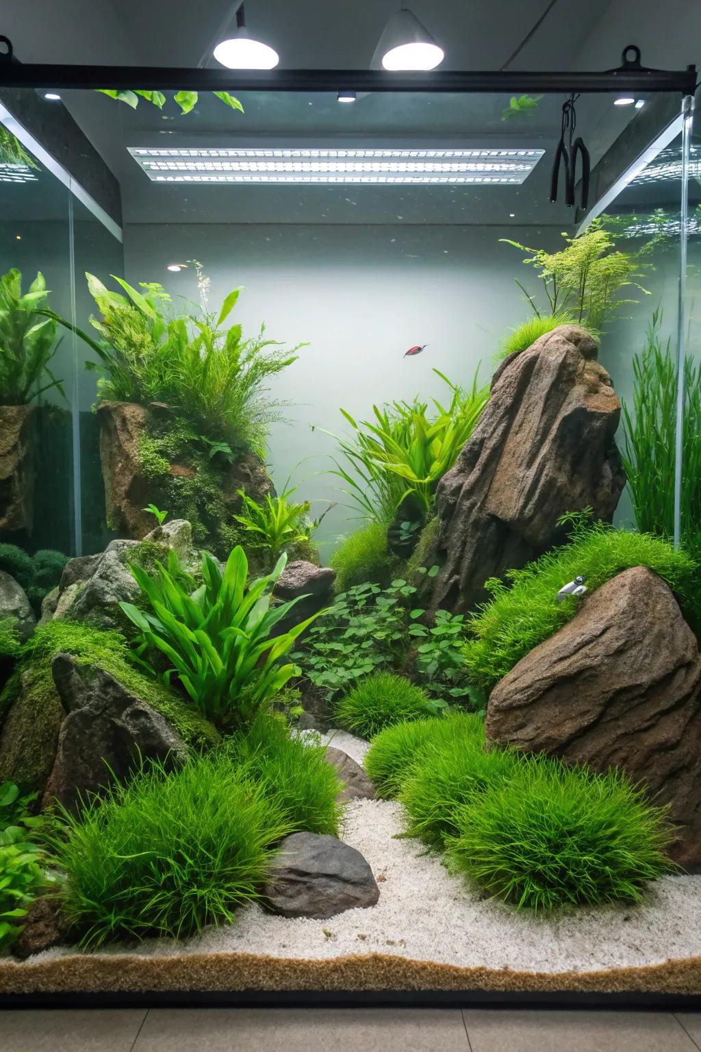 Achieve harmony through balanced aquascape designs.