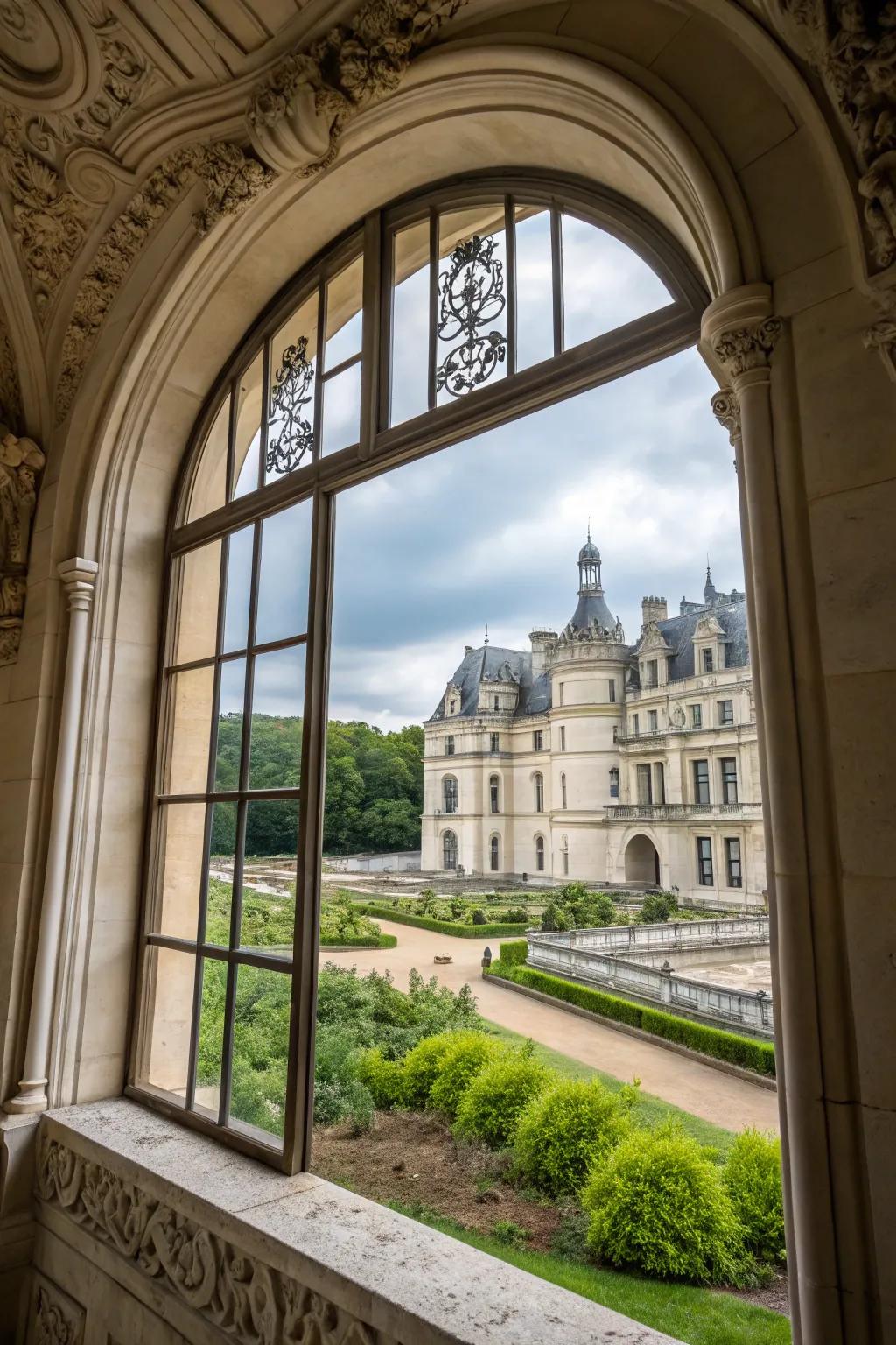 Decorative apexes provide a striking focal point for arch windows.