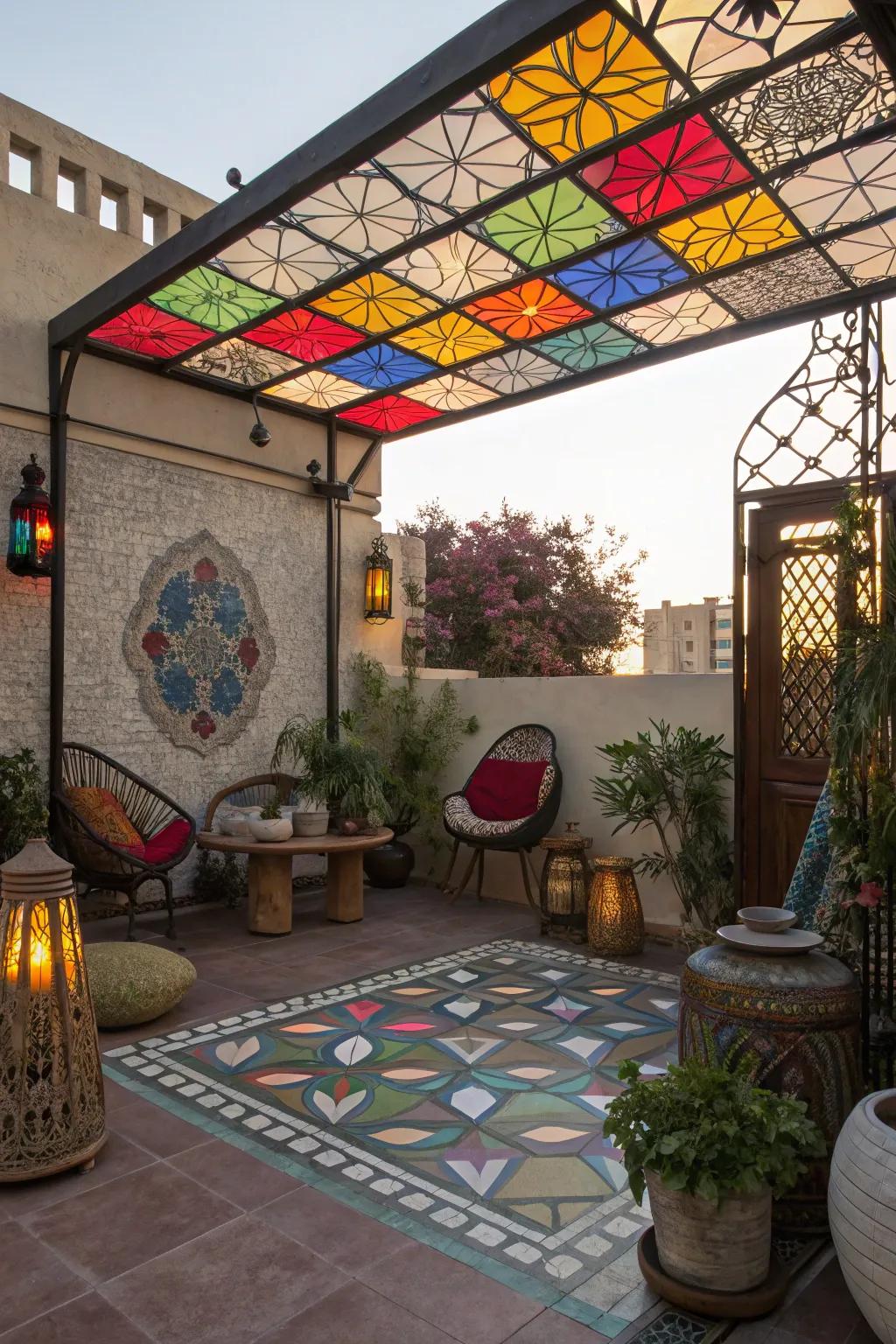 Add artistic flair with a colored glass covering.