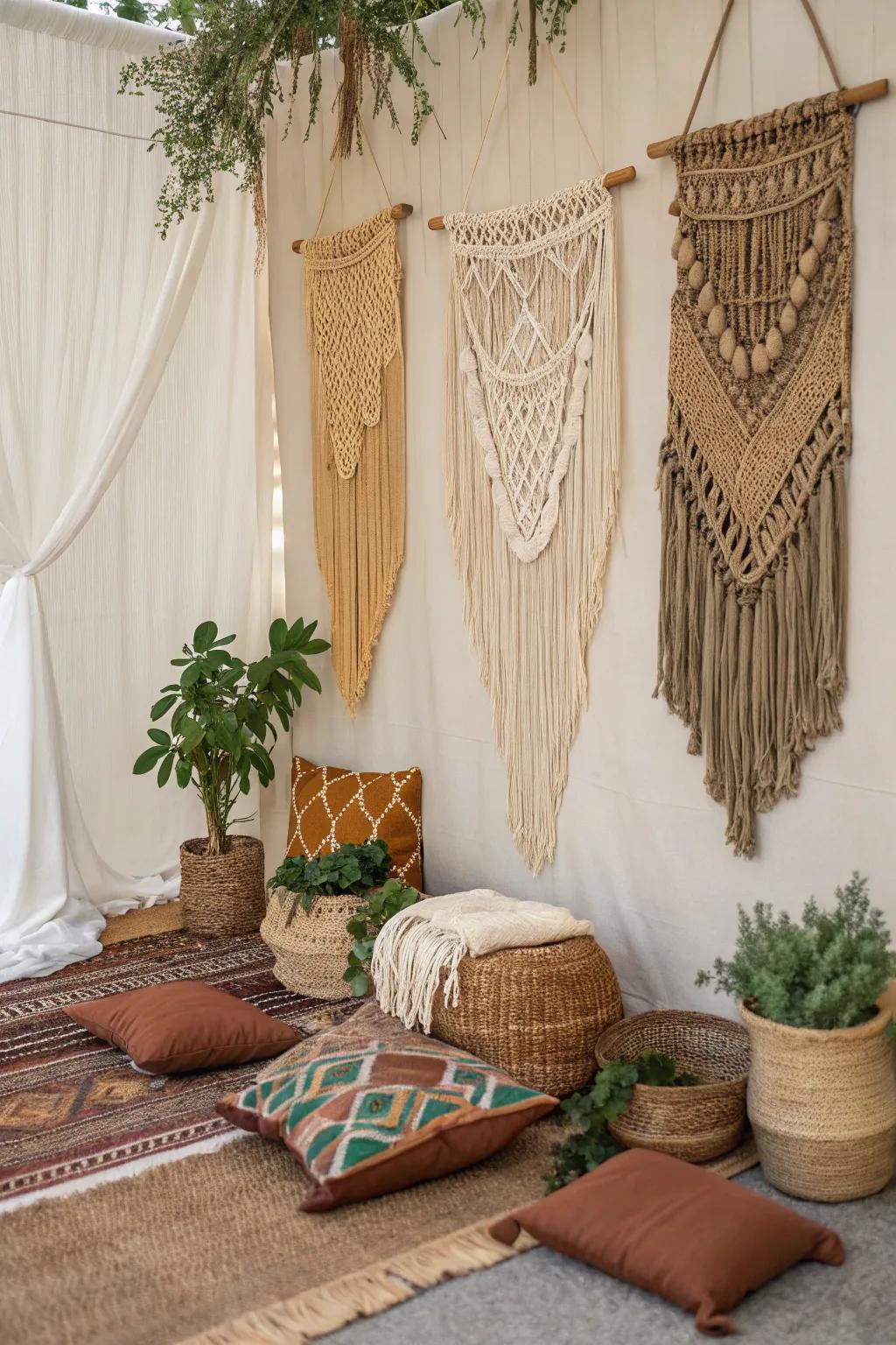 Free-spirited refinement brings a relaxed and fashionable vibe to the decorations.