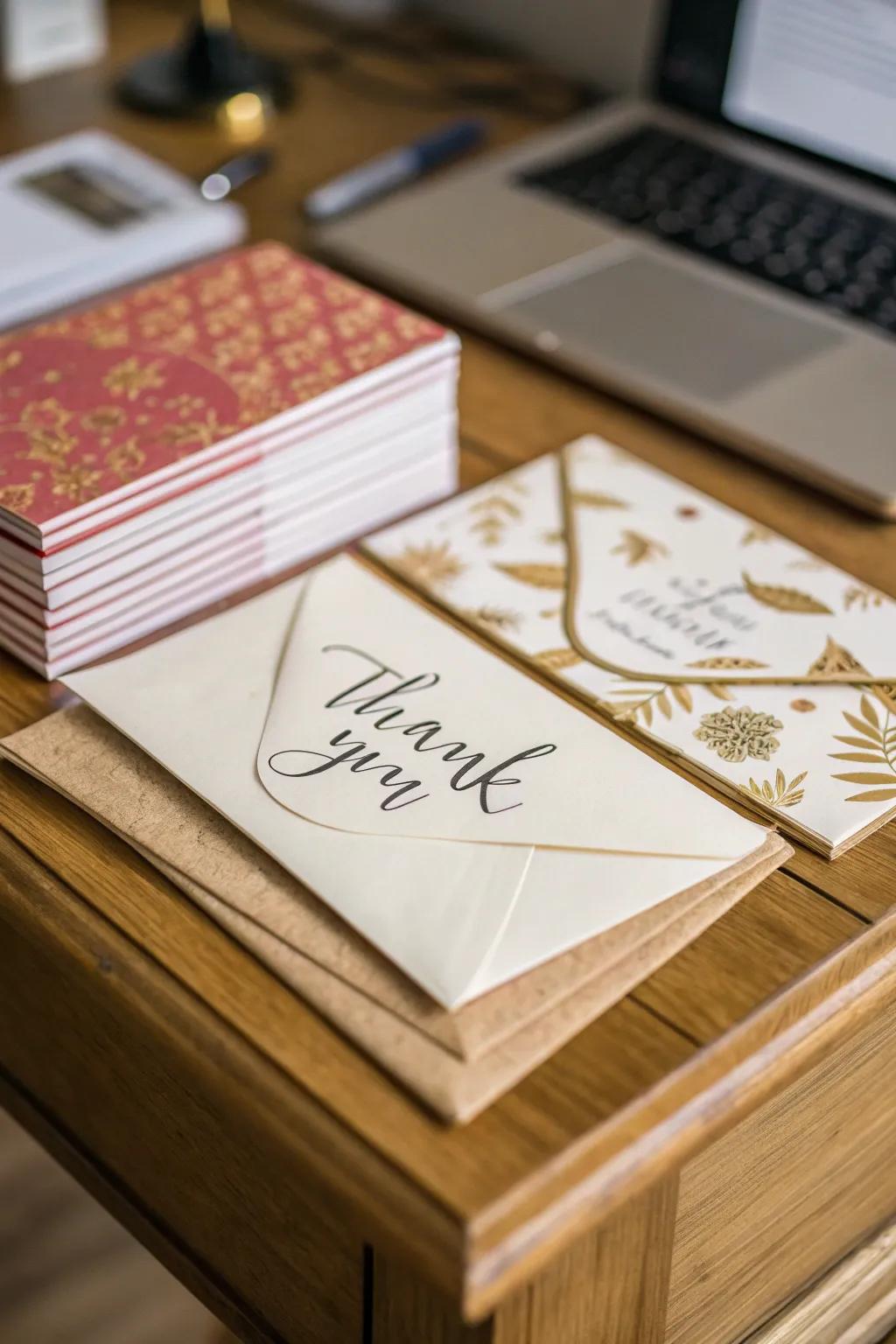 Handwritten appreciation notes offer a heartfelt and personal touch.
