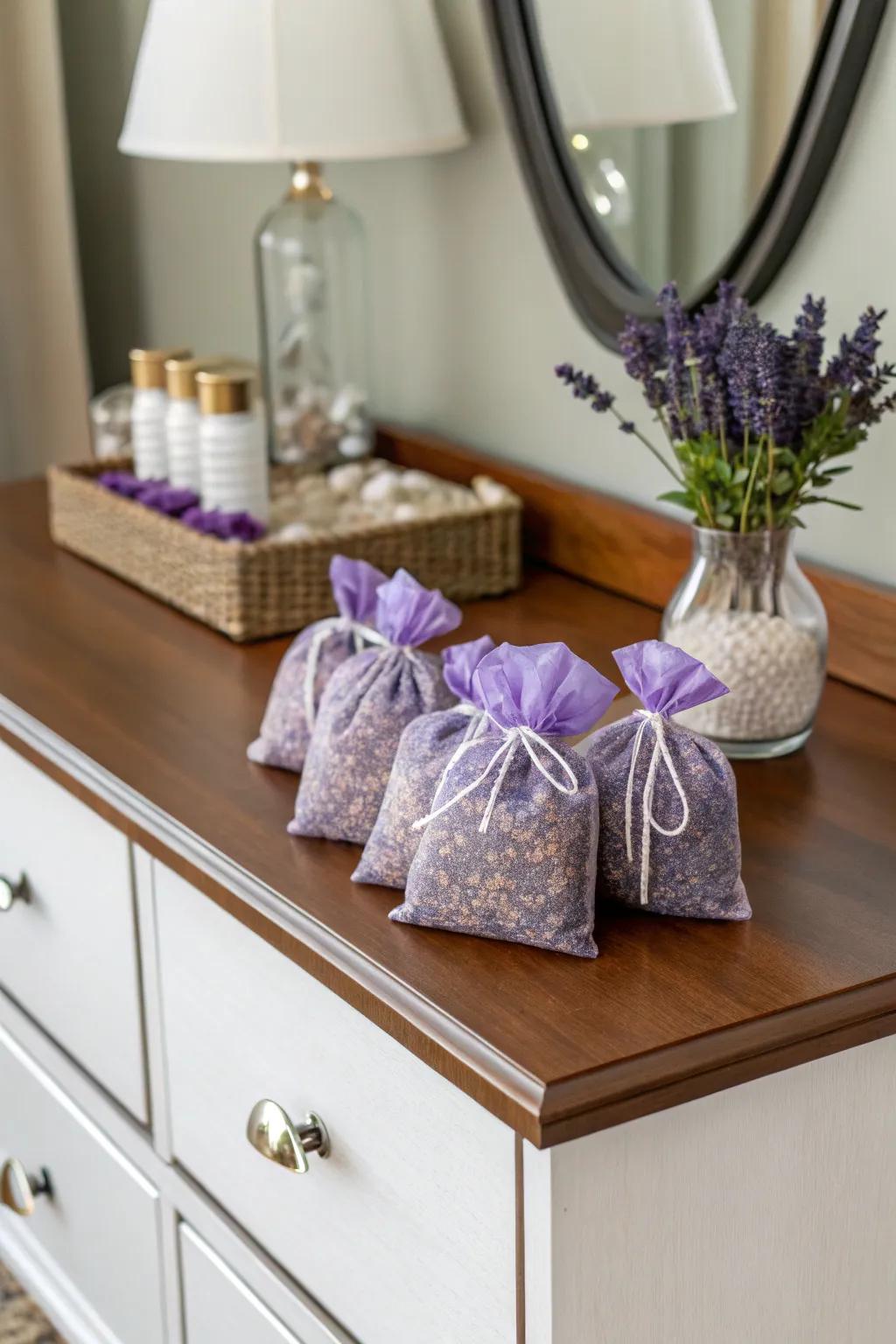 Scented pouches for a soothing aroma.