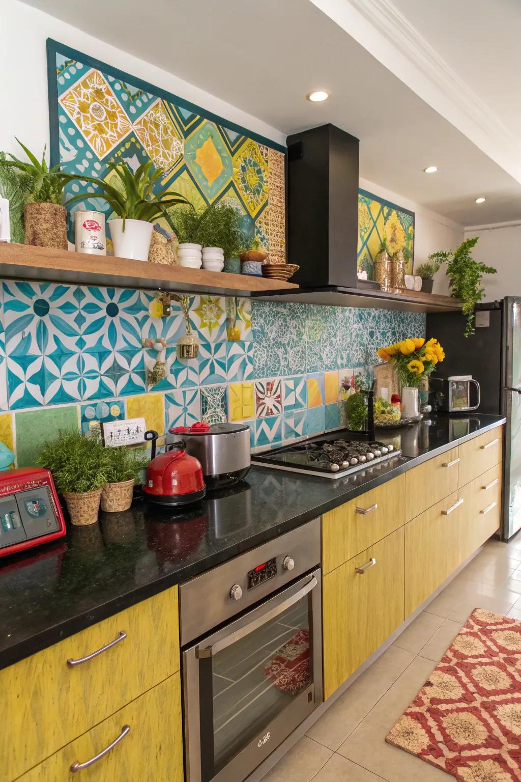 Multi-colored sections include a vibrant and unpredicted jump to culinary spaces.