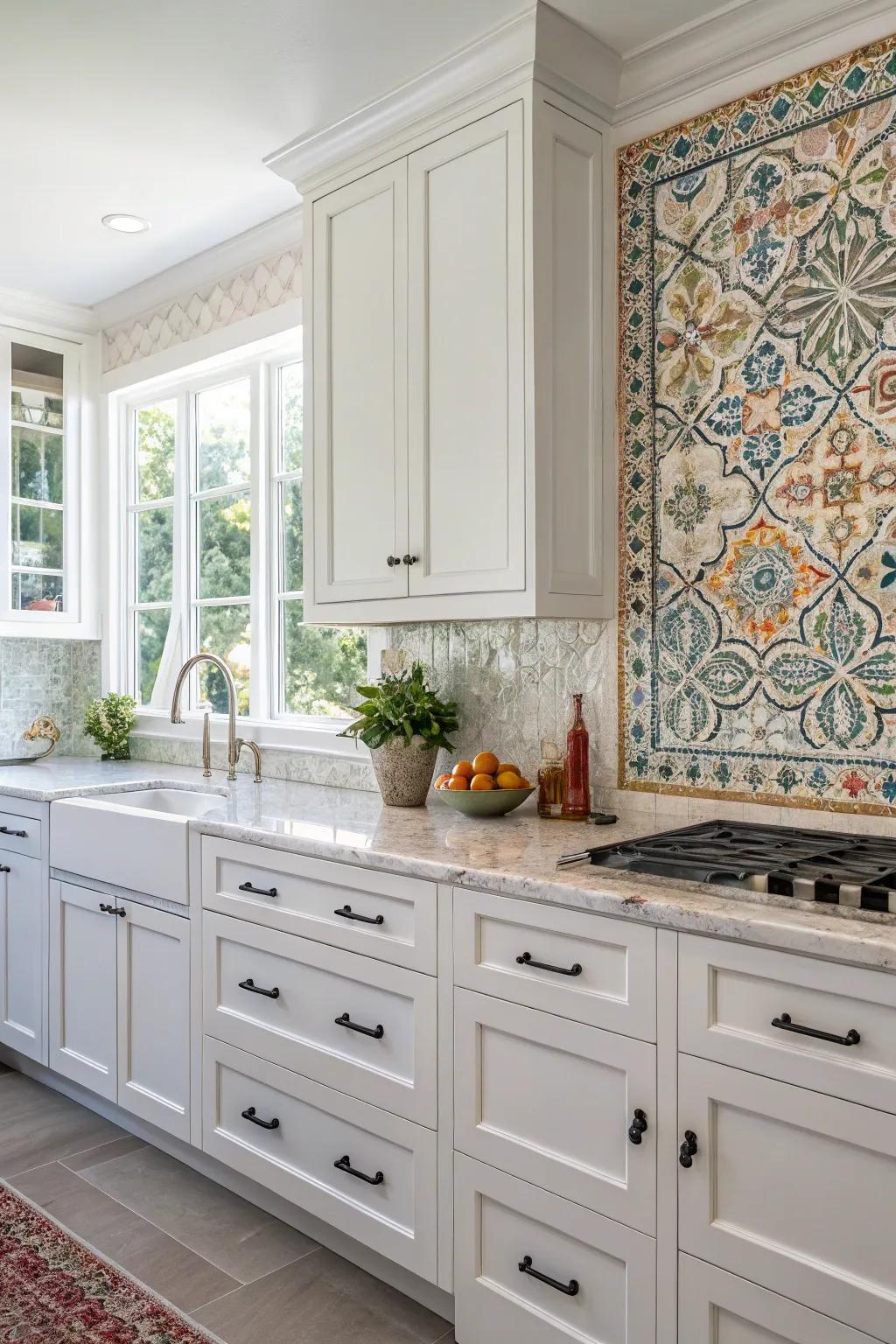 Intricate mosaics add artistic texture.