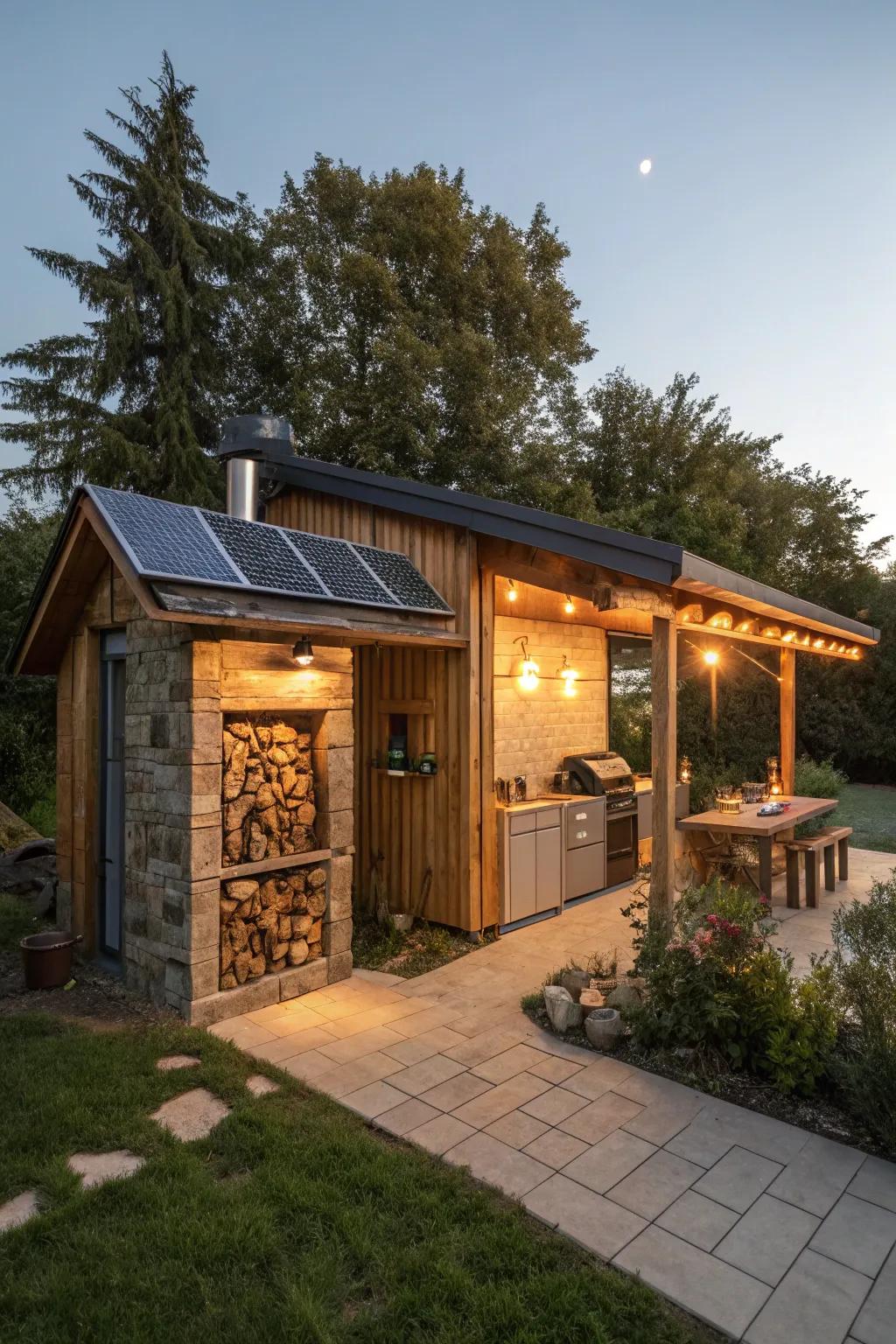 Stylish sustainability thanks to an eco-conscious grilling station.
