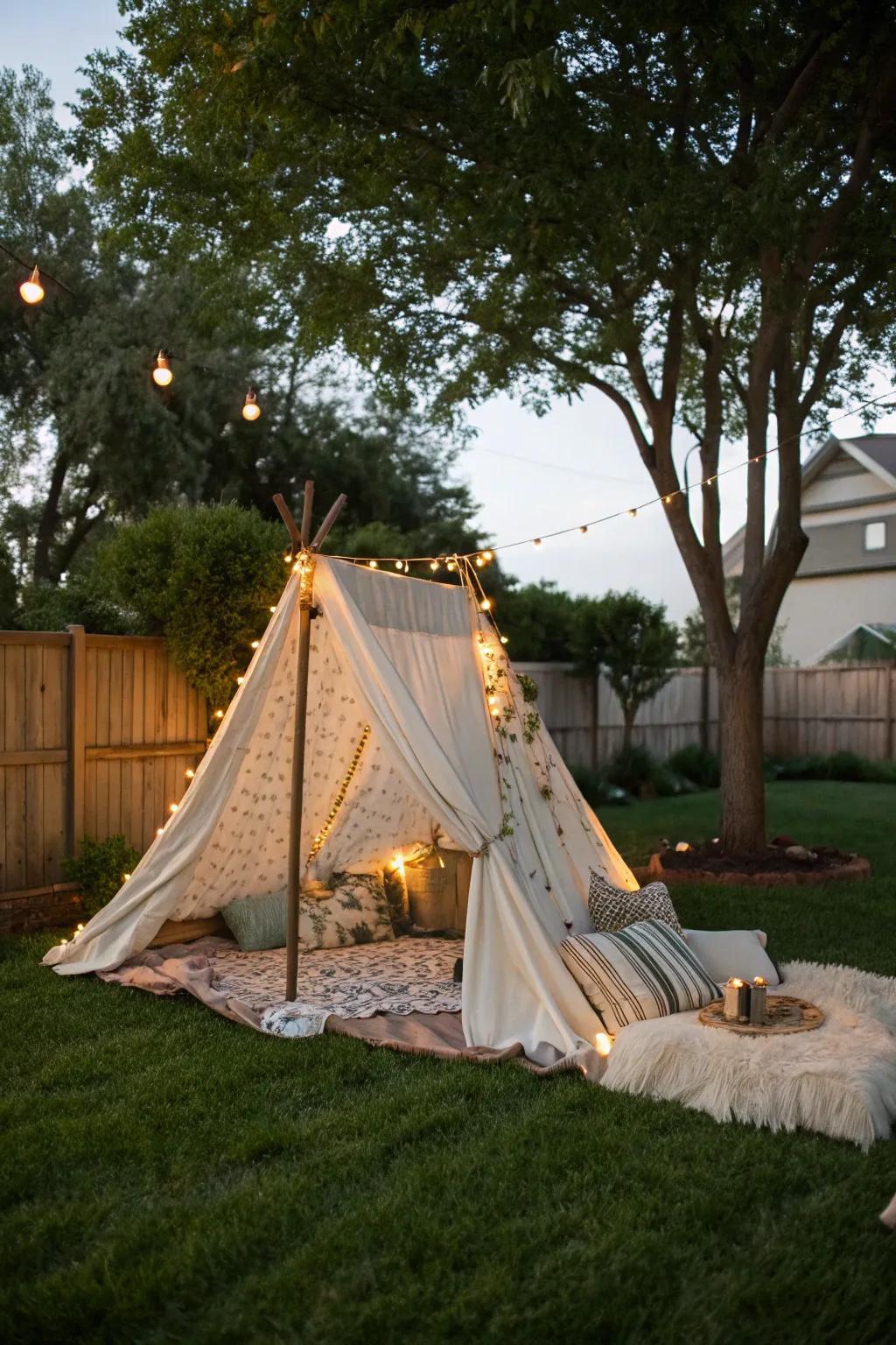 A DIY camping tent infuses a personal nuance into the camping endeavor.