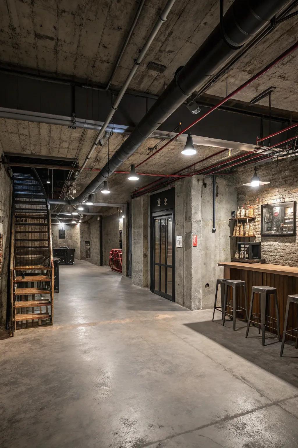 With concrete floors, exposed beams, and metallic accents, embrace industrial chic.