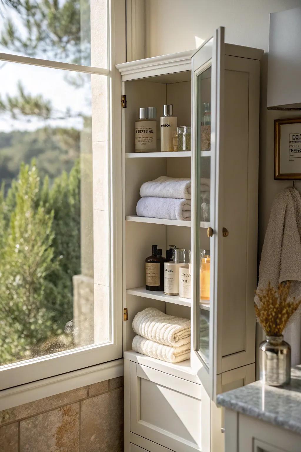 Natural light brightens and enlarges the space.