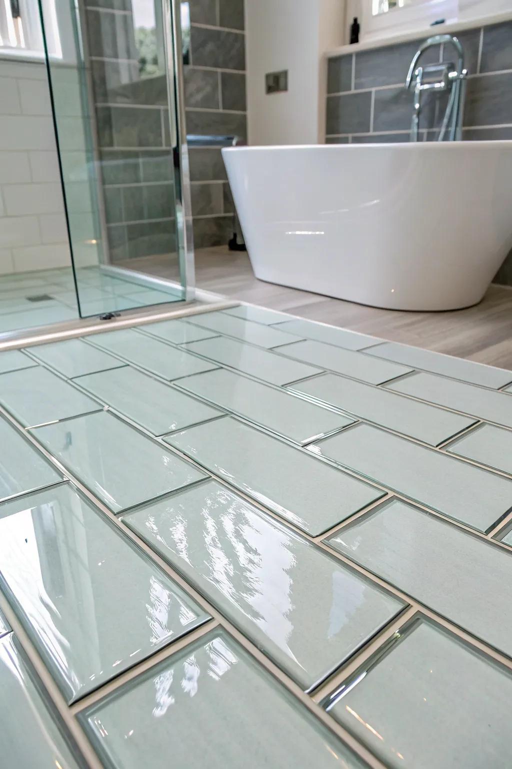Glass flooring provide a streamlined, modern finish accompanied by increased brightness.