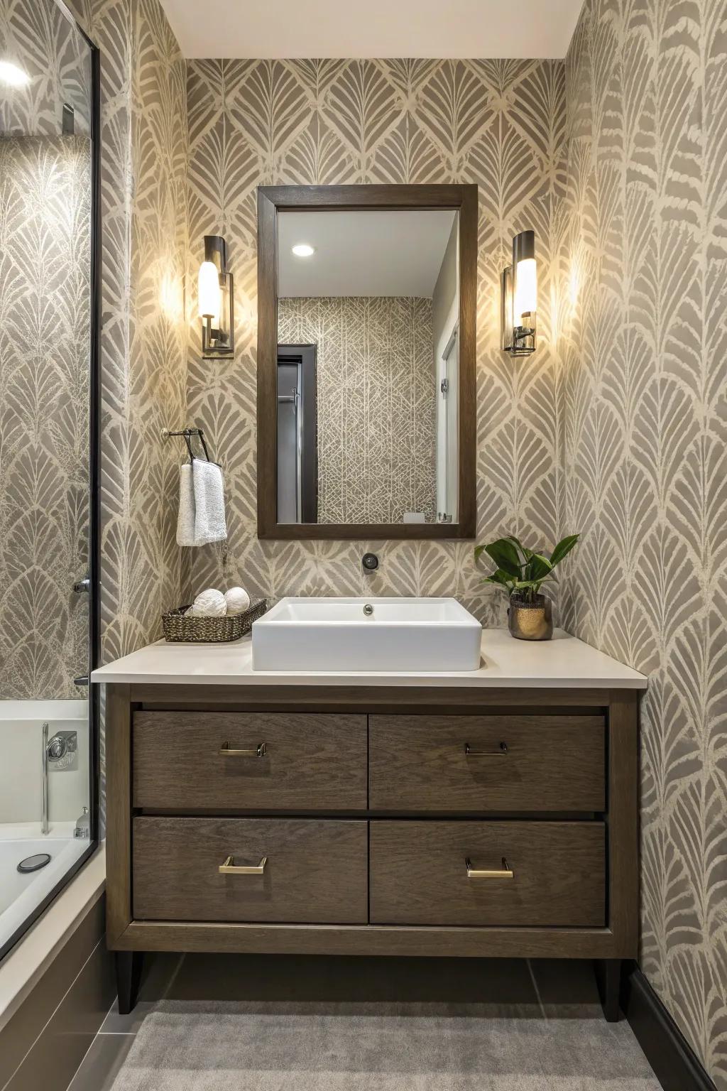 Textured wallpaper adds depth and character to any space.