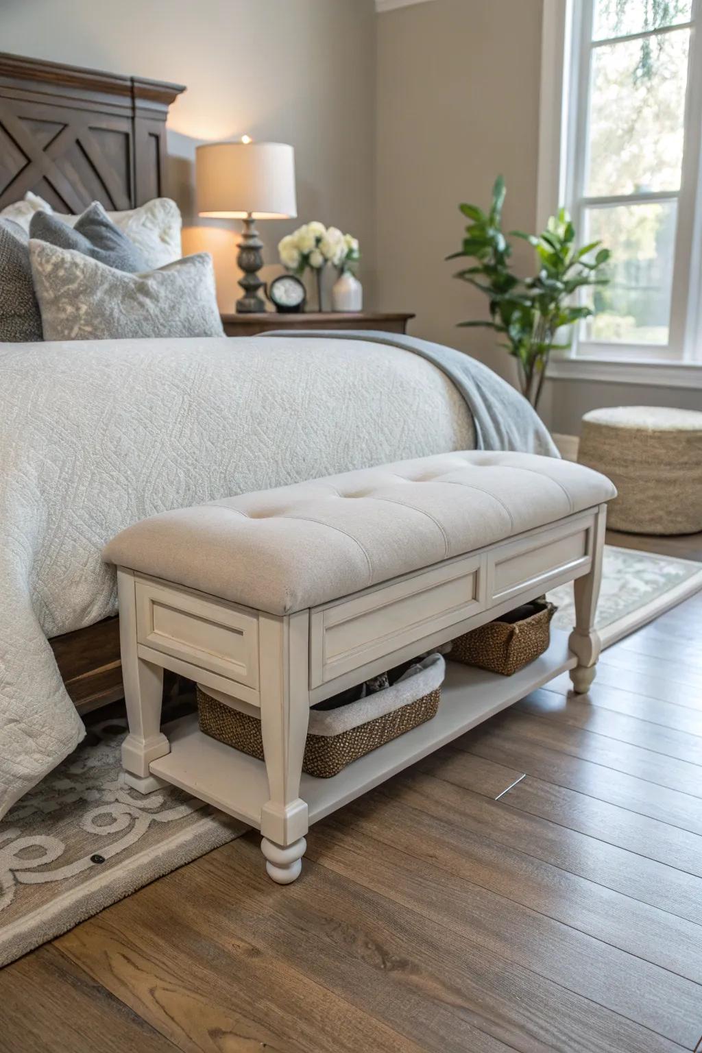 Functional footrest benches offering ultimate relaxation and comfort.