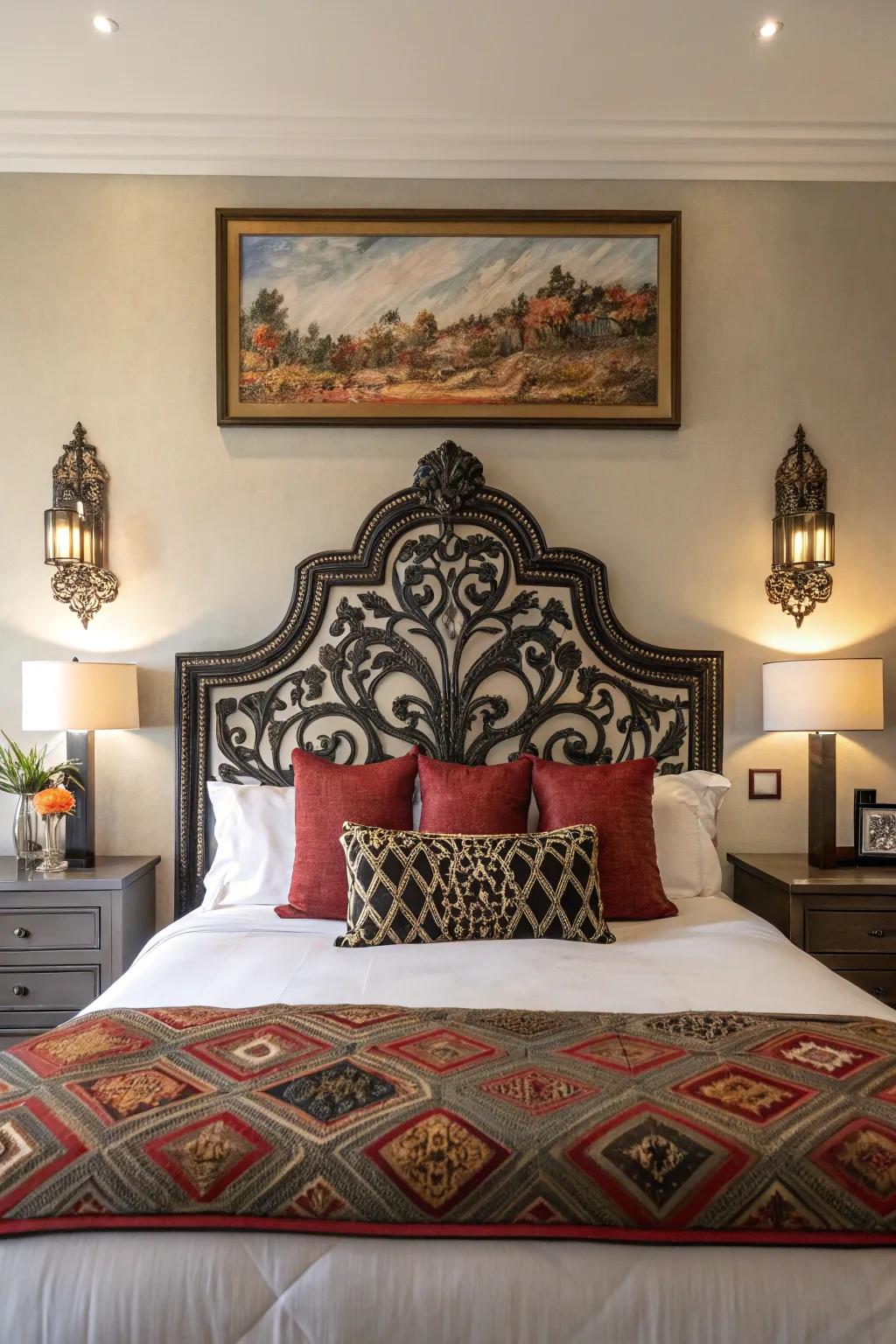 A center of attention gives the bedroom a strong sense of style.