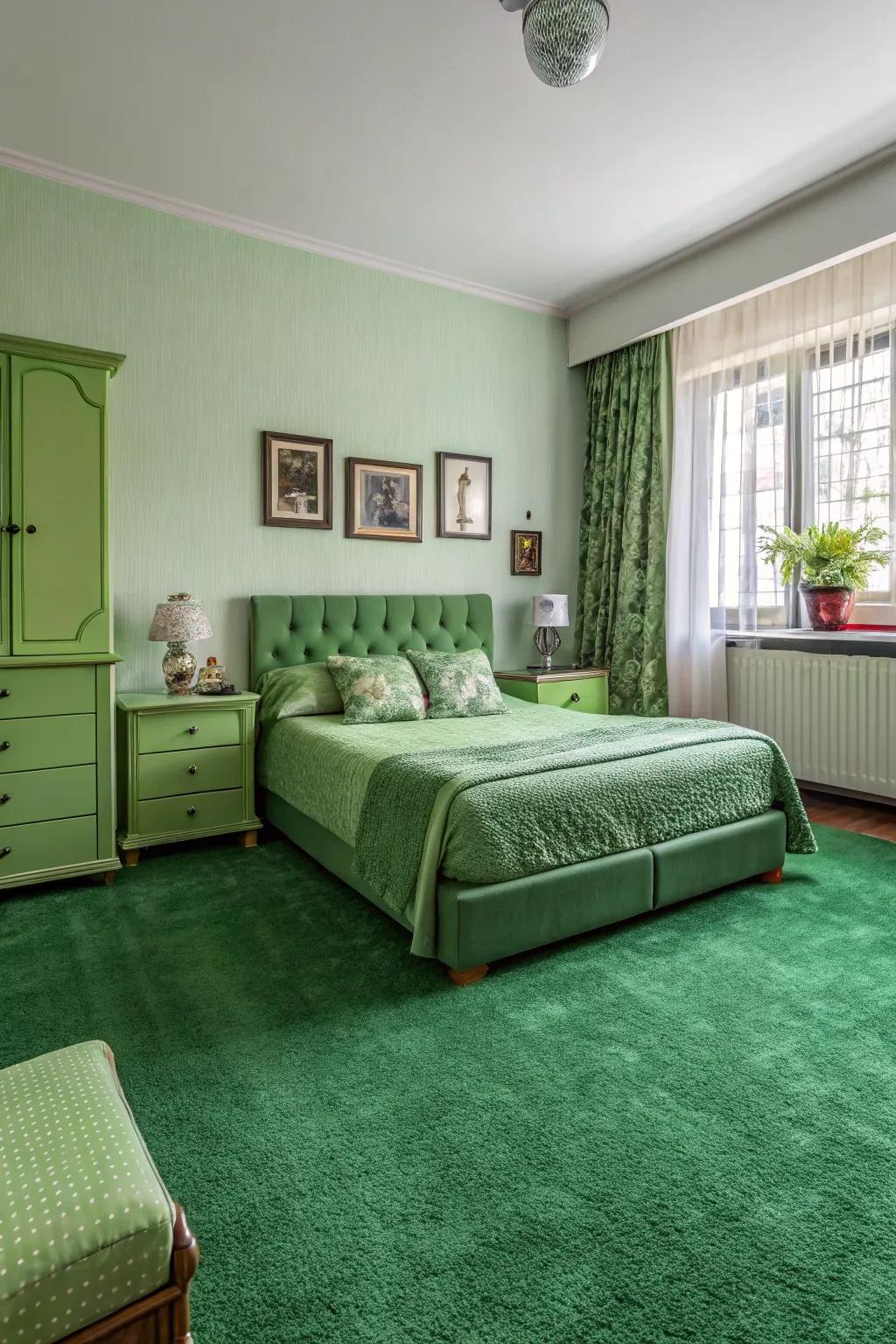 A single-color palette creates a calming and unified space.