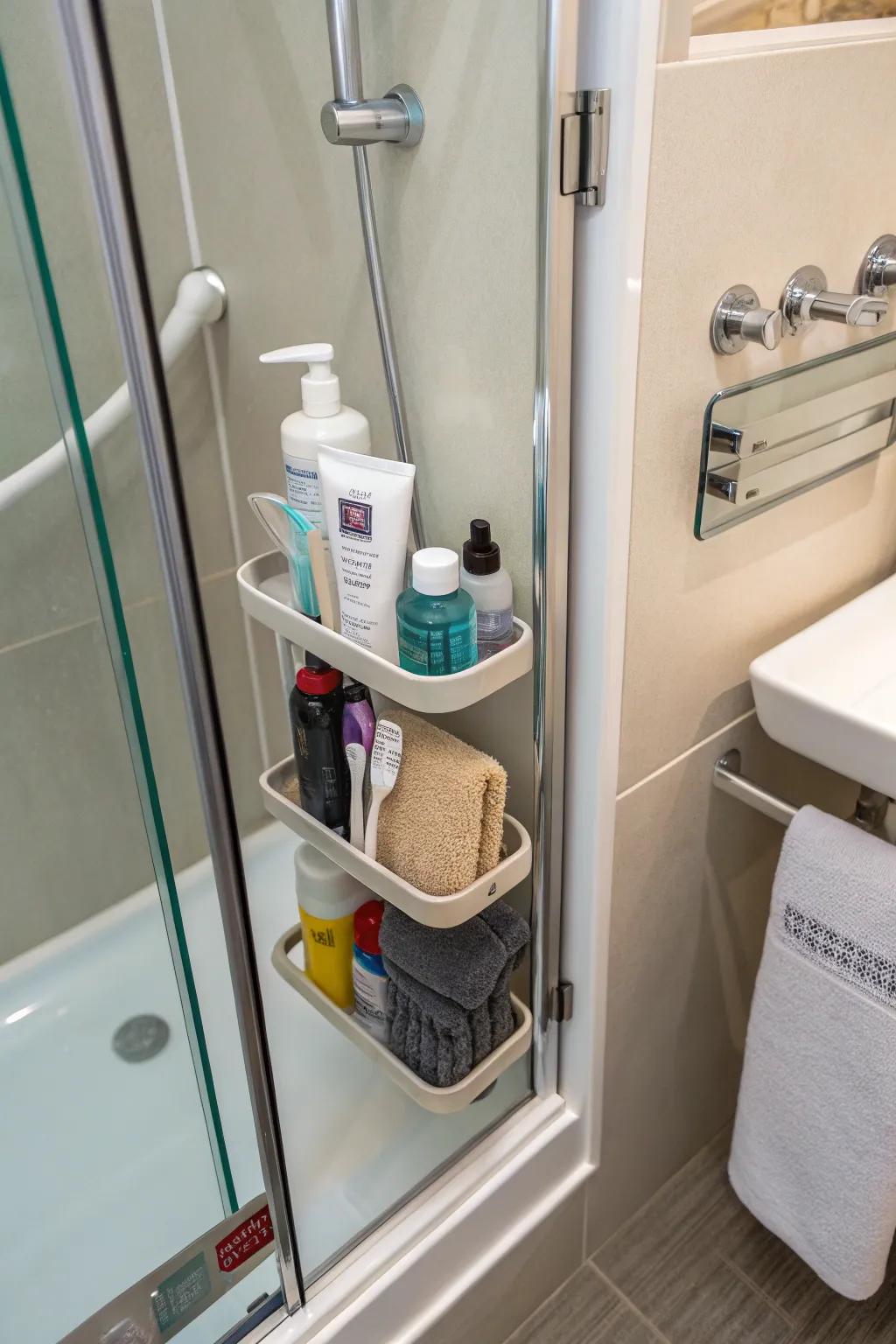 Optimize smaller spaces using a compact shower butler.