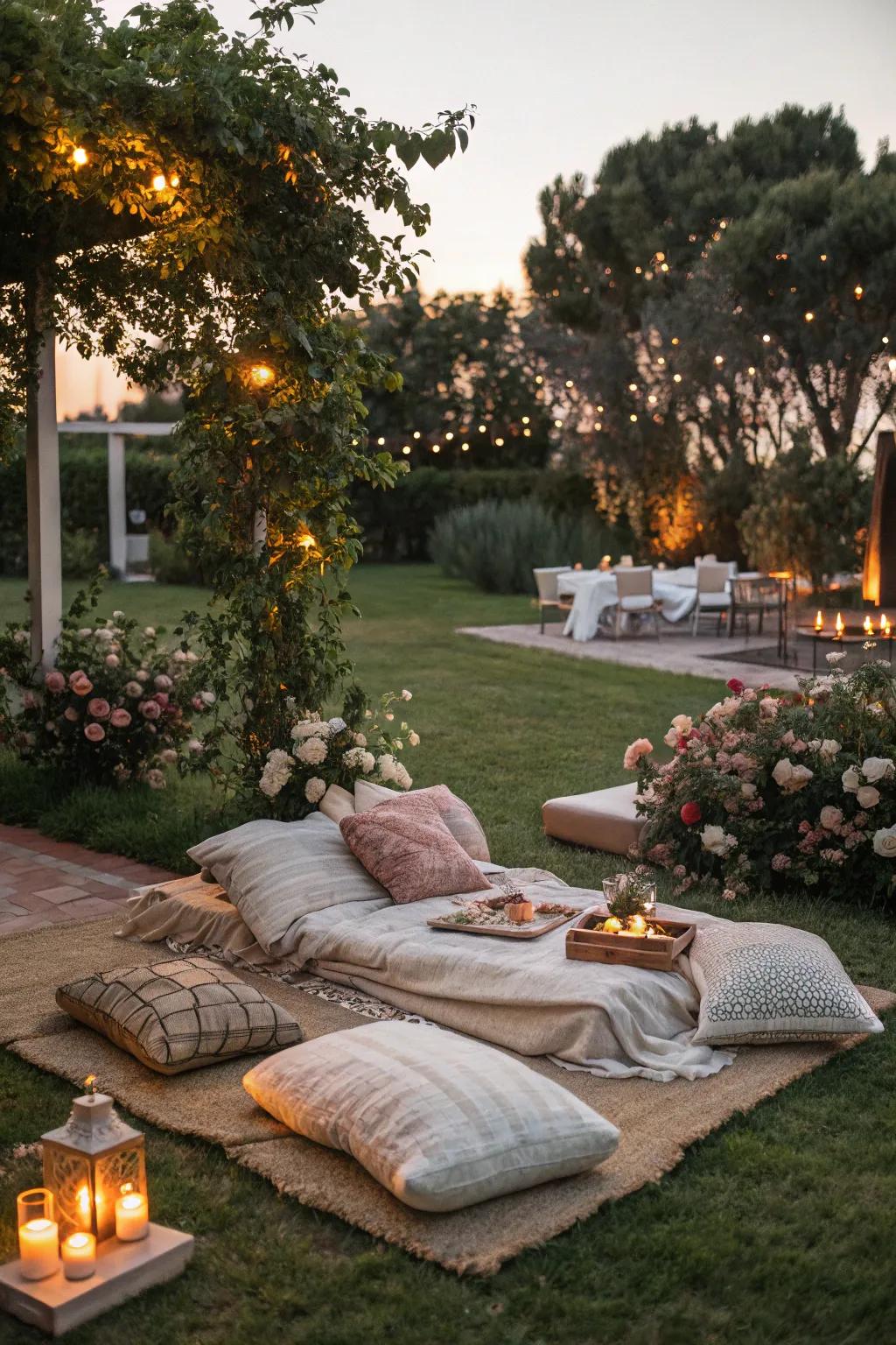 A yard escape provides a tranquil and intimate birthday celebration.