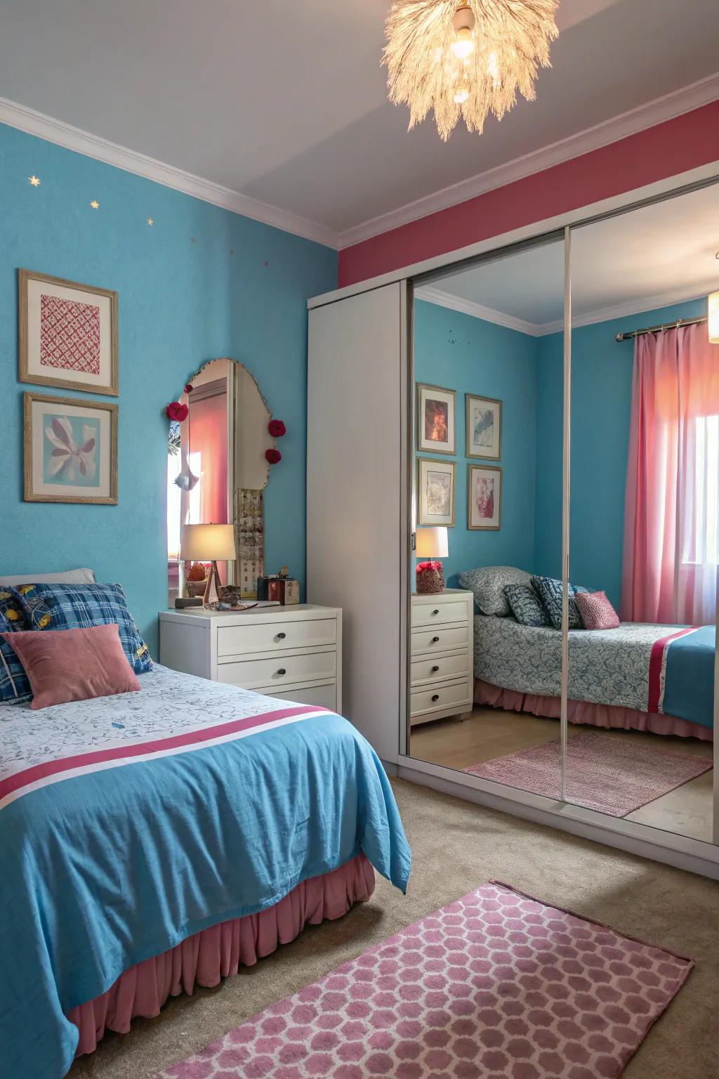 Looking glasses enhance light and make the space appear more expansive.