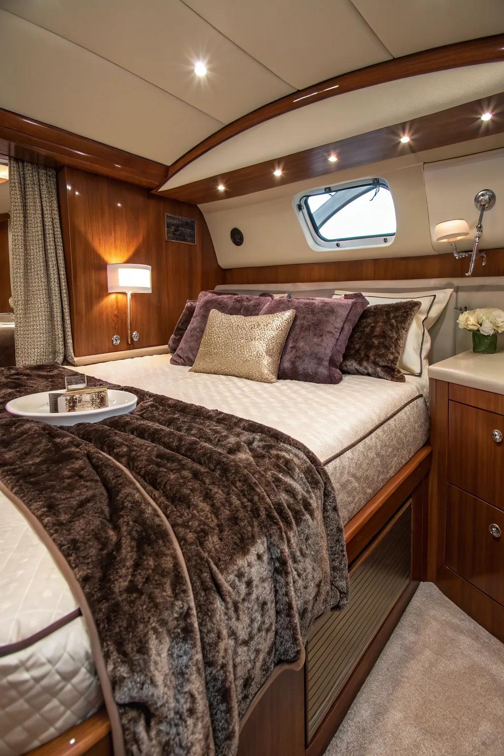 Unexpected materials contribute a hint of luxury and surprise.