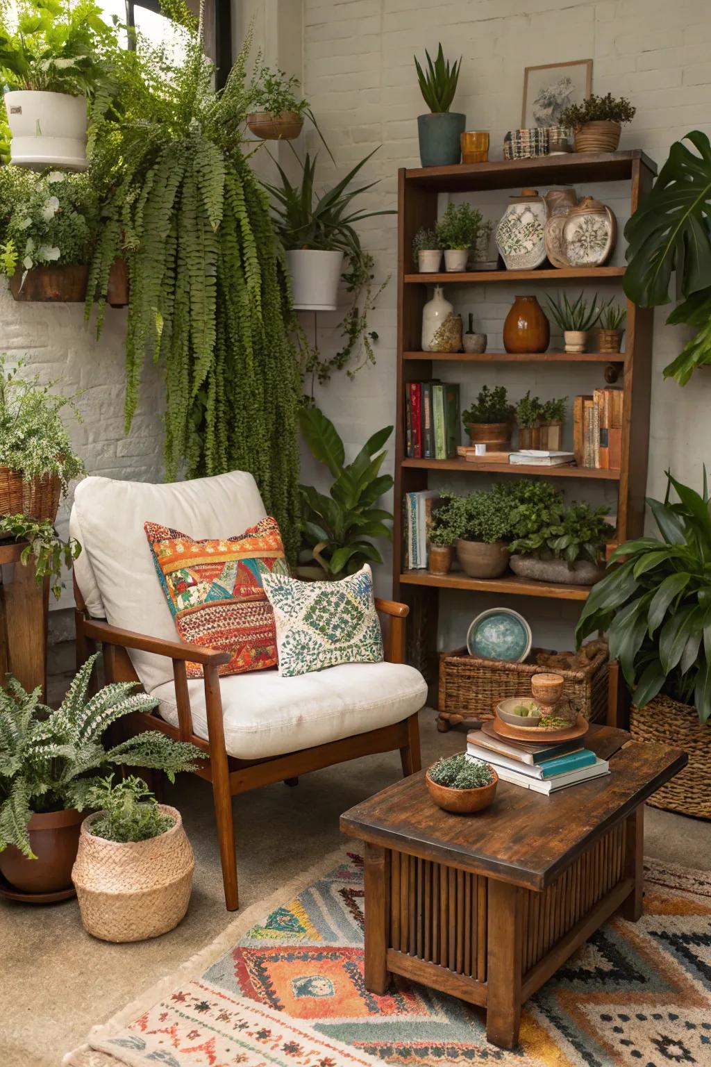 Retro finds introduce charm and history to the plant room.