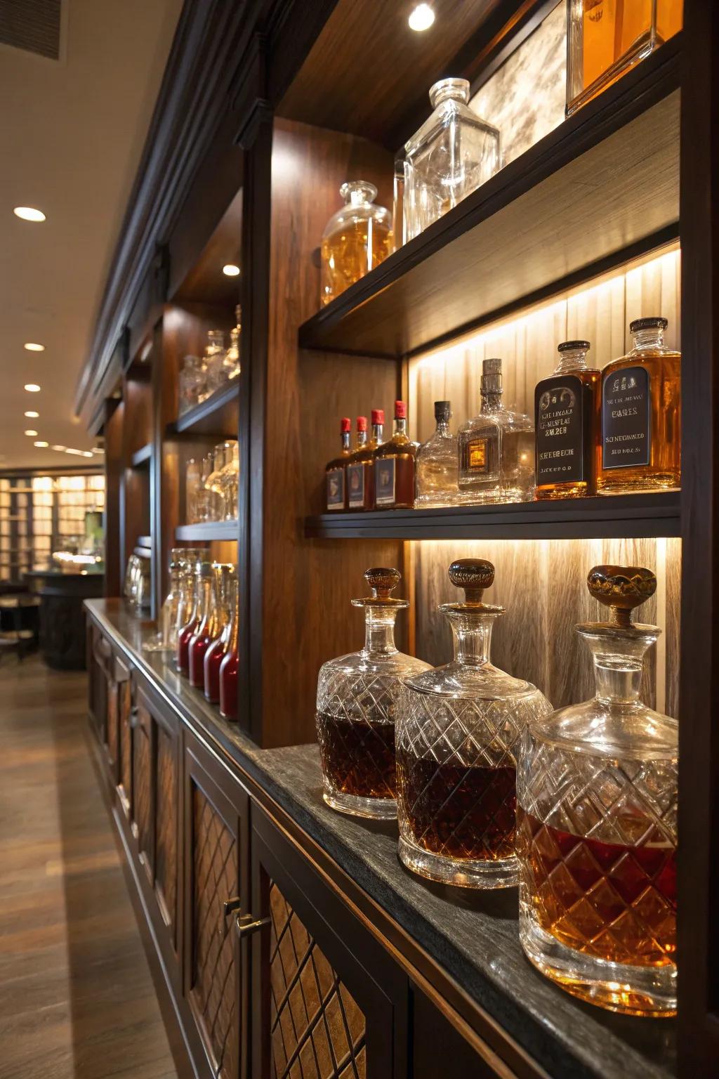 Custom decanters add elegance and enhance bourbon's flavor.