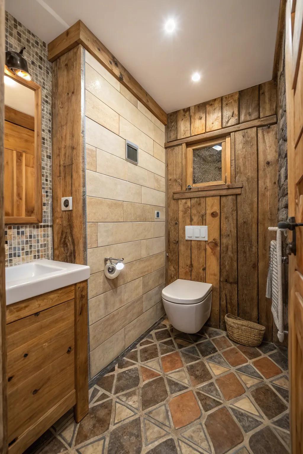 Reclaimed materials add a sense of history and sustainability to your bathroom.