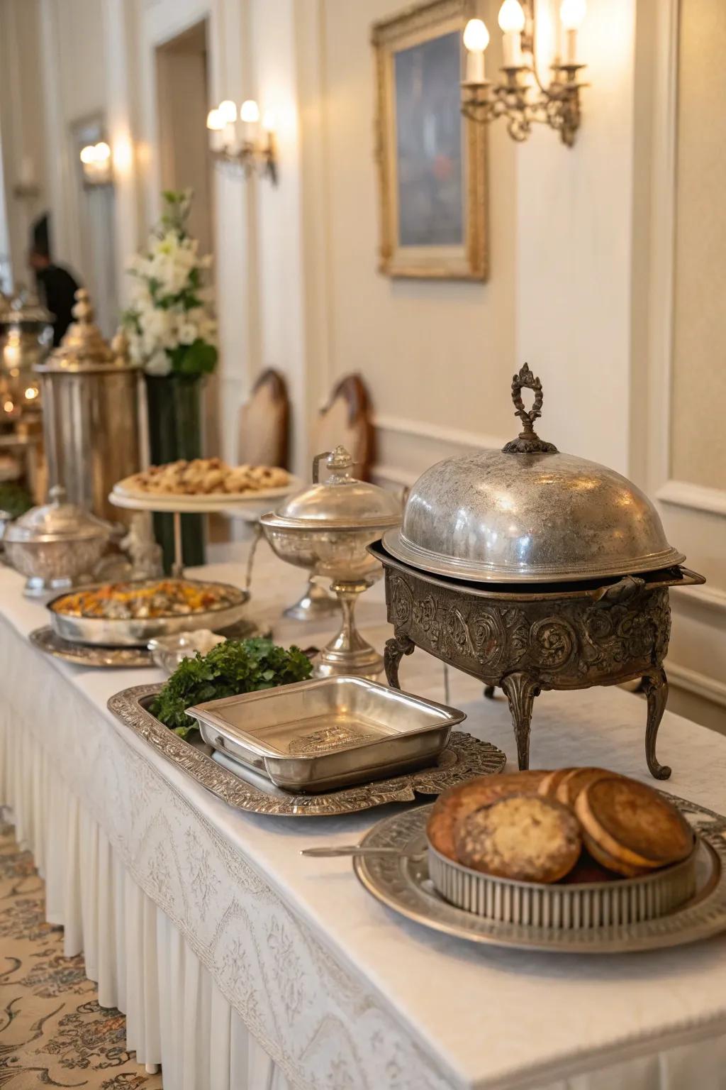 Classic pieces lend charm to your buffet.