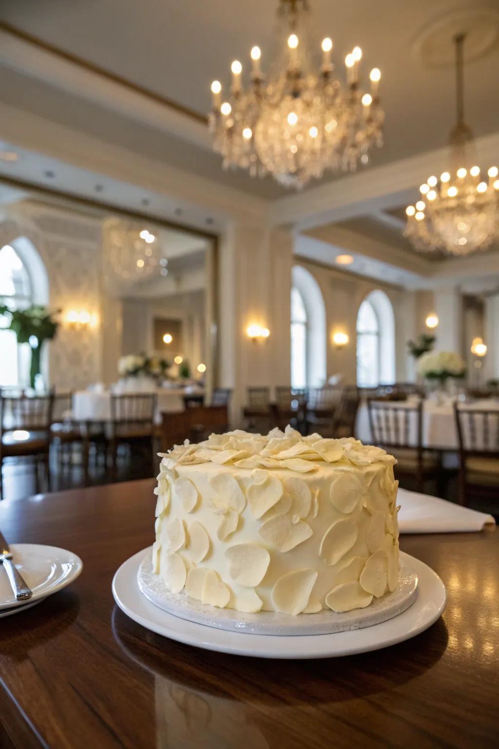 Fragile buttercream petals for a romantic cake