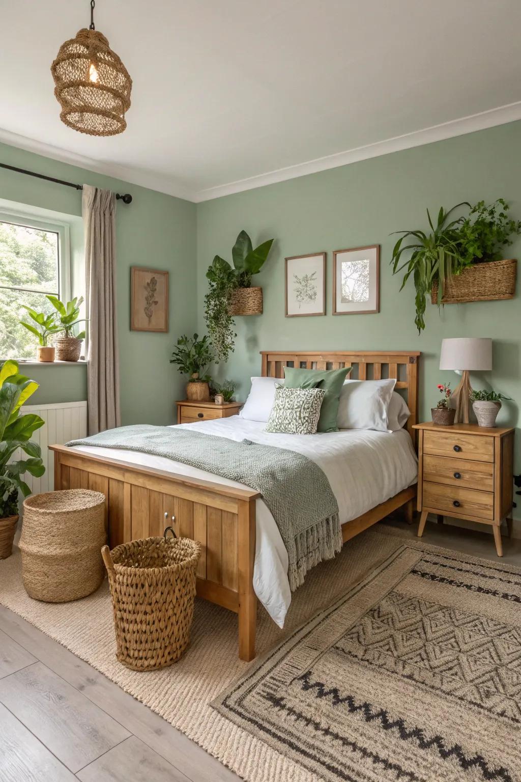 Green sage walls can introduce peace and tranquility indoors.