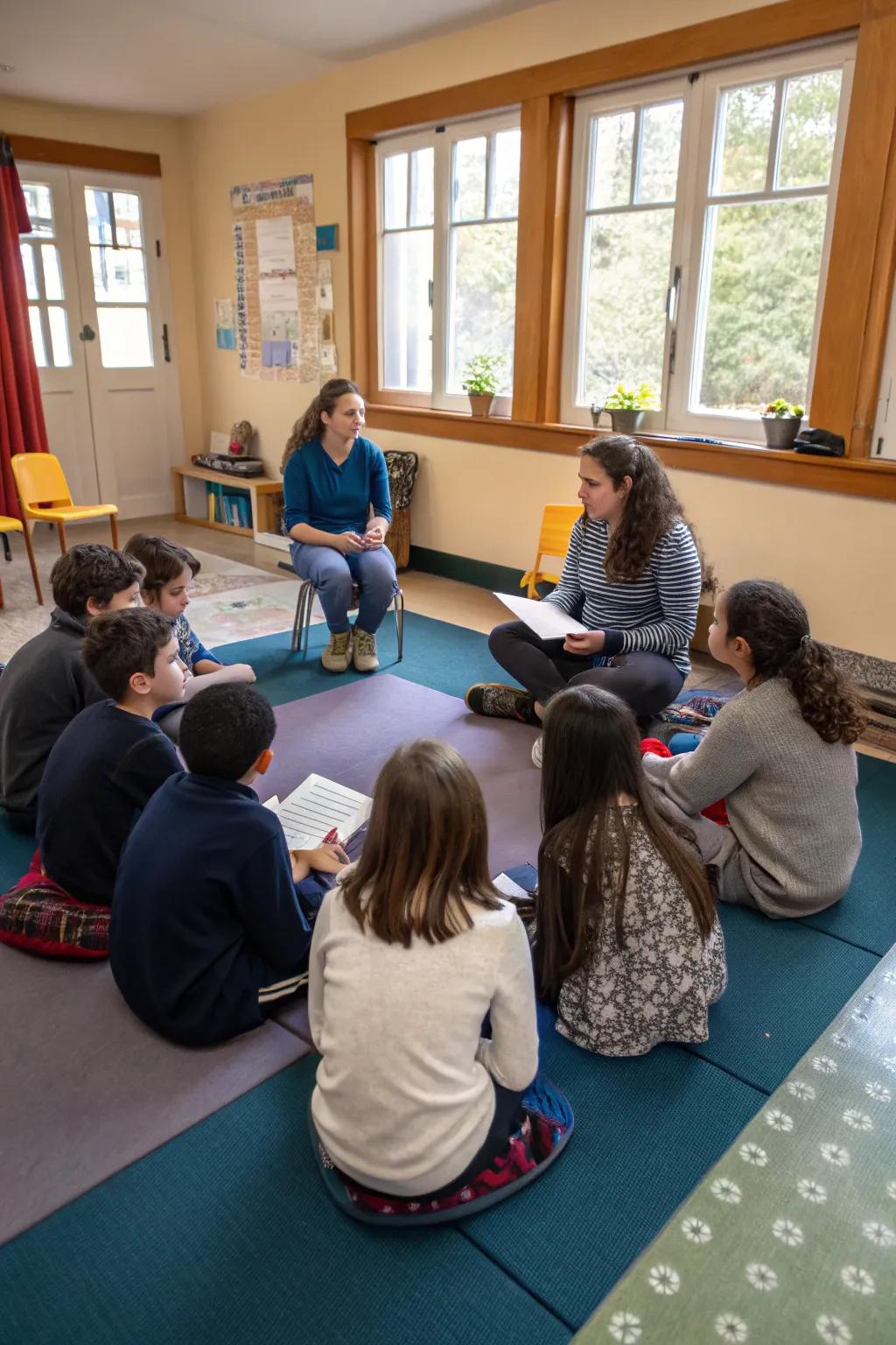 Unreserved discourse fosters a trusting and serene classroom setting.