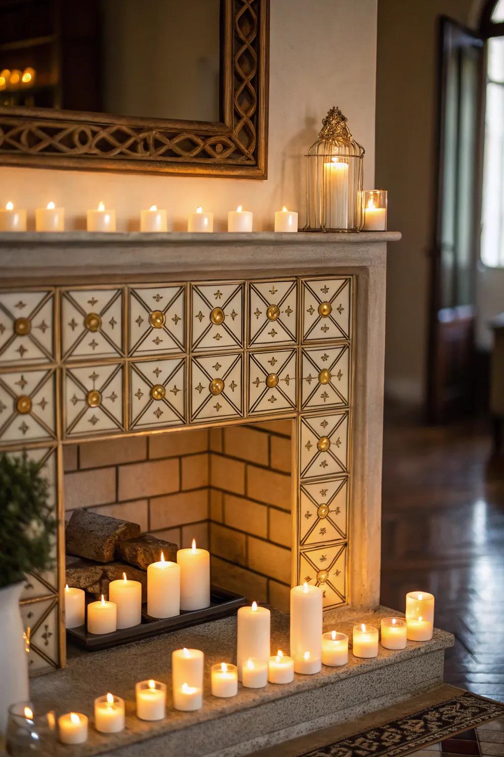 Geometric candle arrangements present a modernized and spirited innovation.