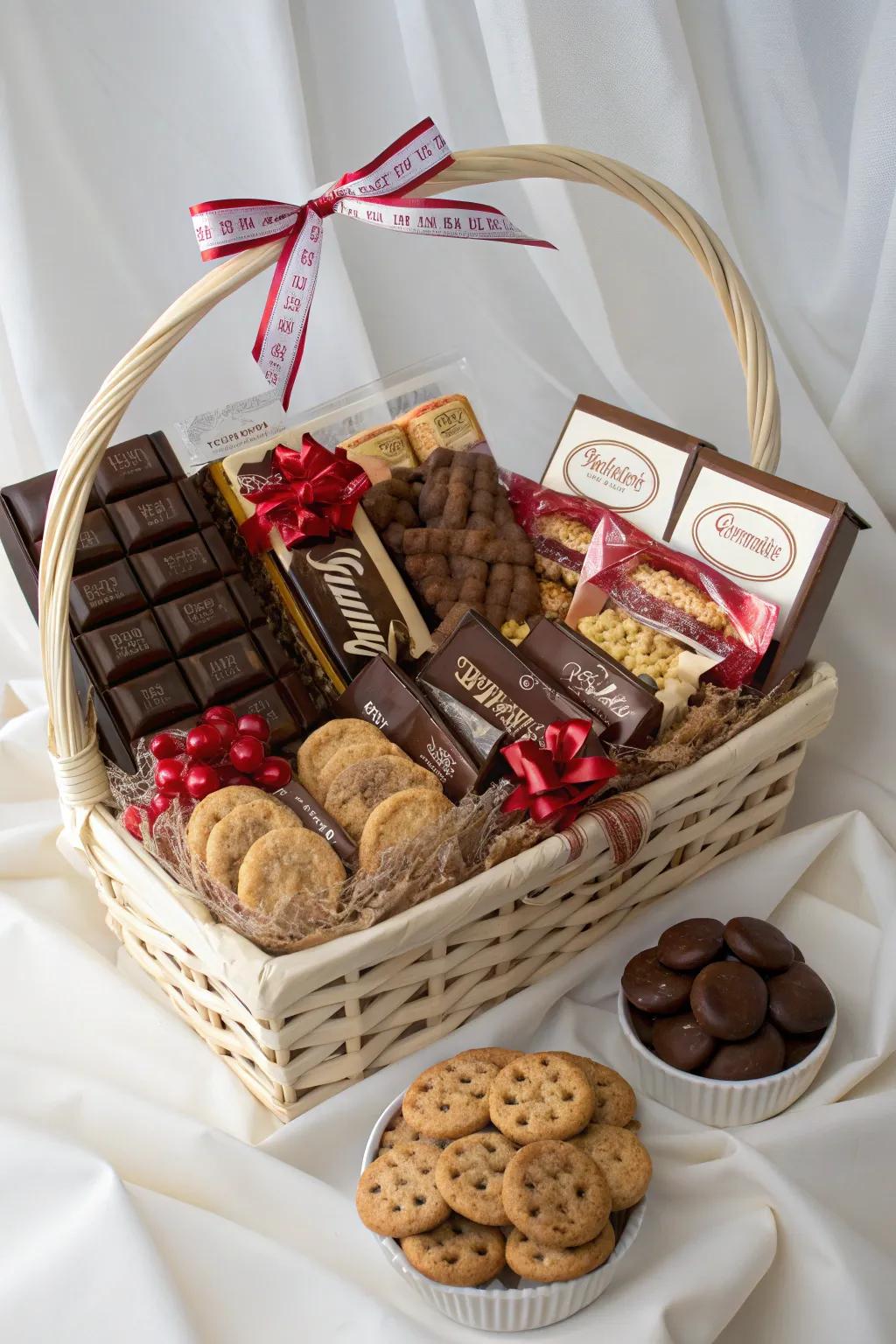 Themed treat baskets for a luxurious holiday gift experience.