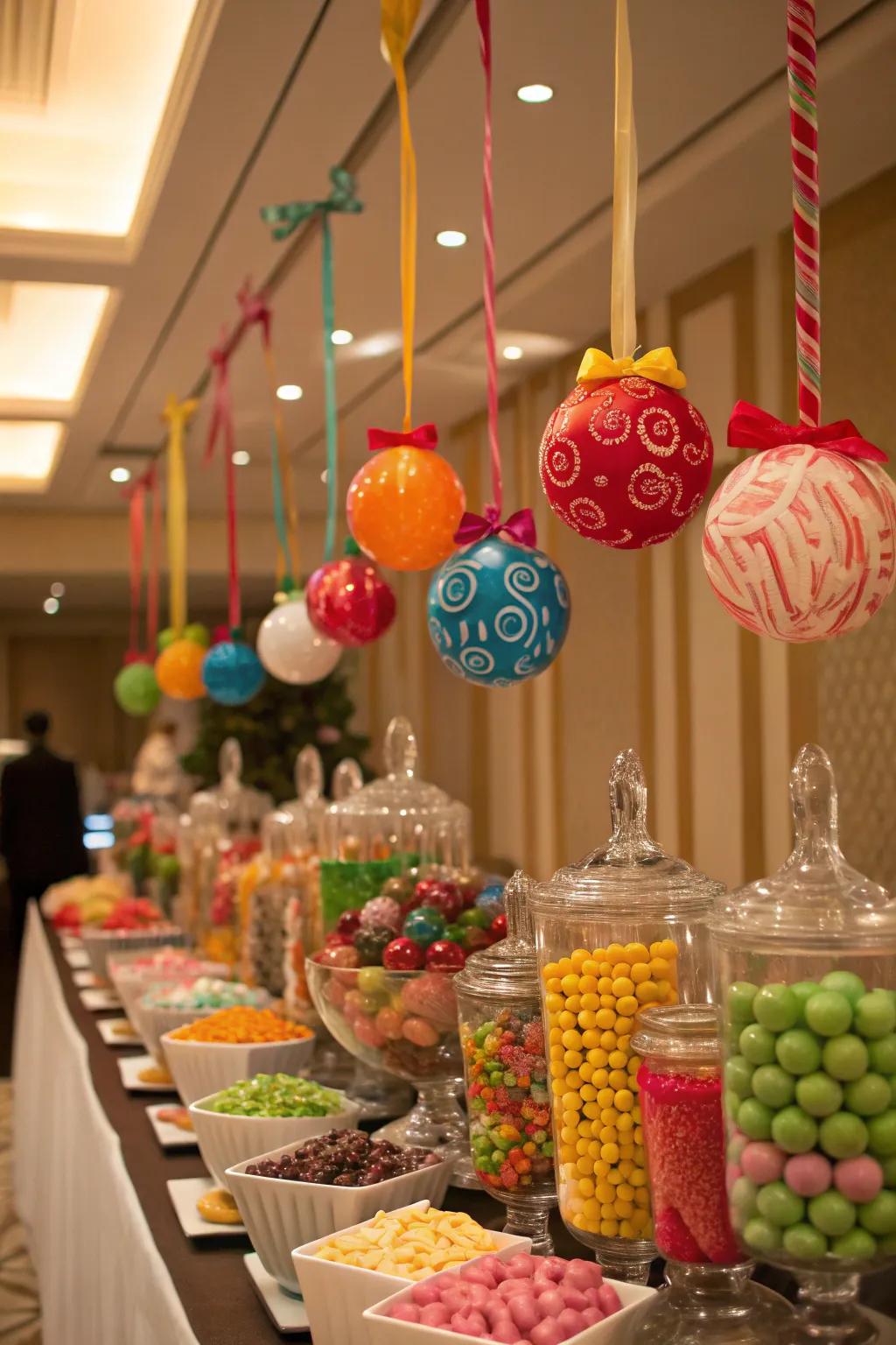 Using vertical space results in a whimsical and dynamic display.