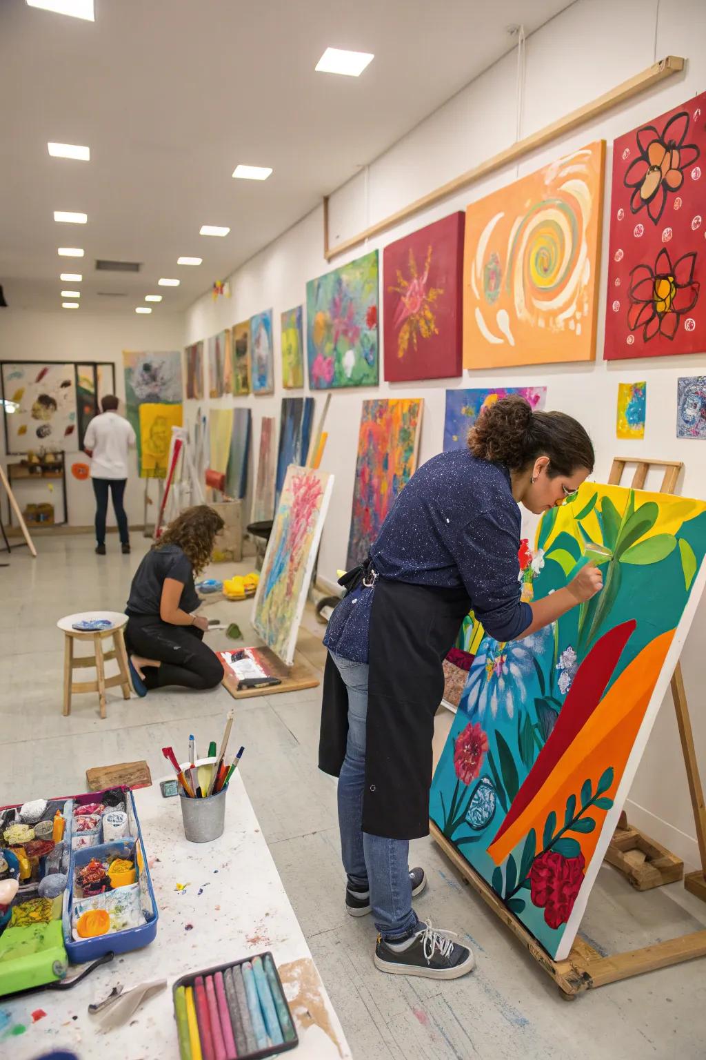 Handcrafted canvas art encourages personal creativity and expression.