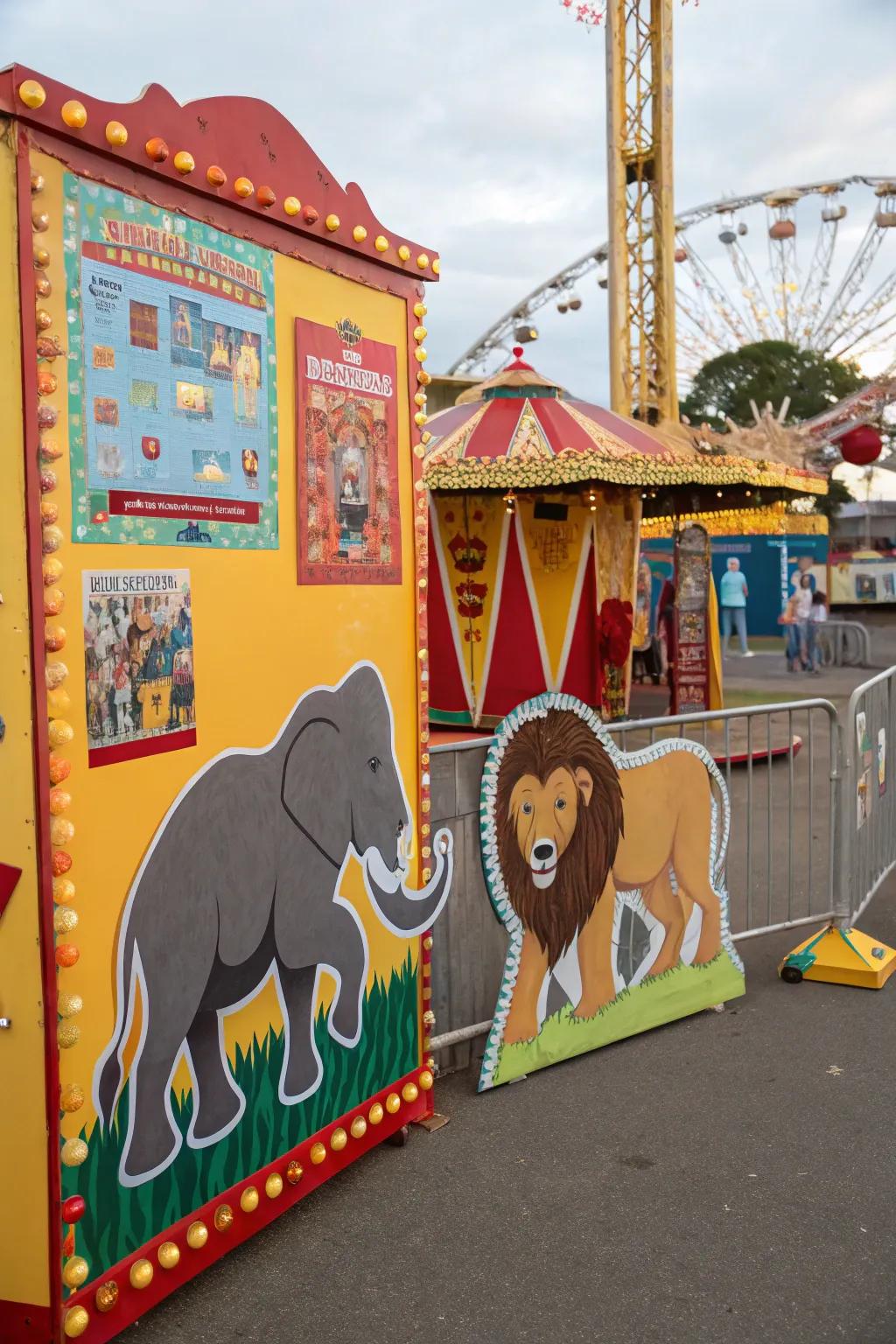 Creature spotlights inject a touch of grandeur and spectacle to the fair theme.