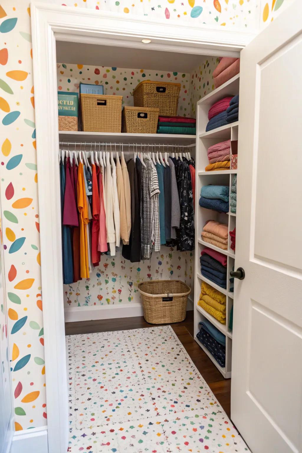 Stick-on paper: unexpected flooring fun.
