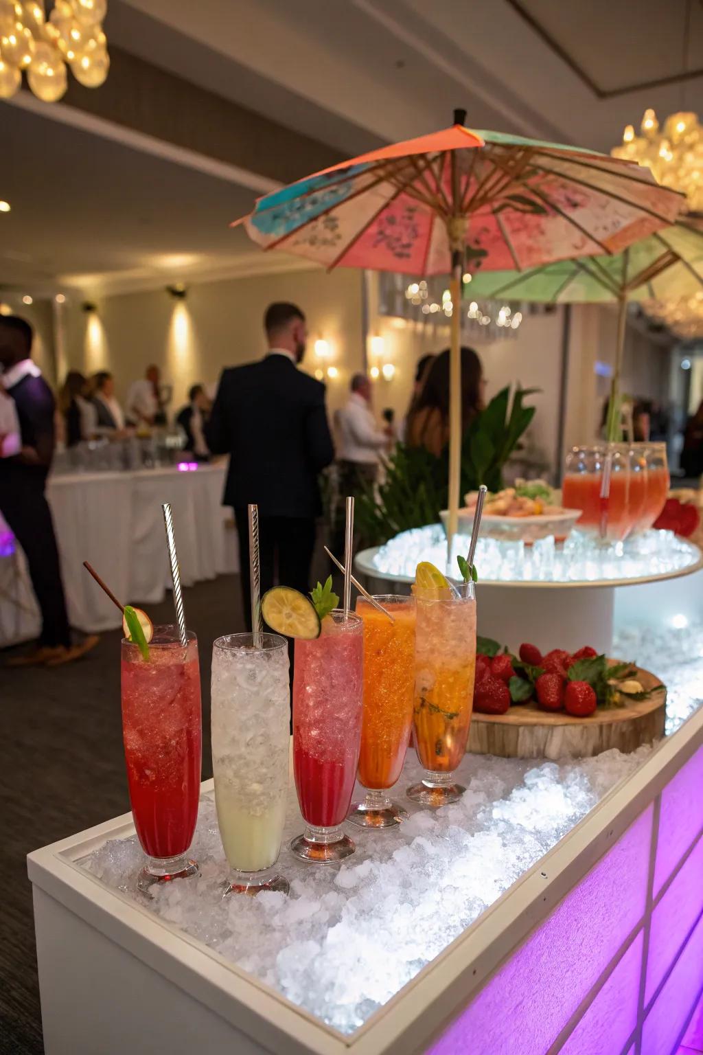Introduce flair with a signature drink station.