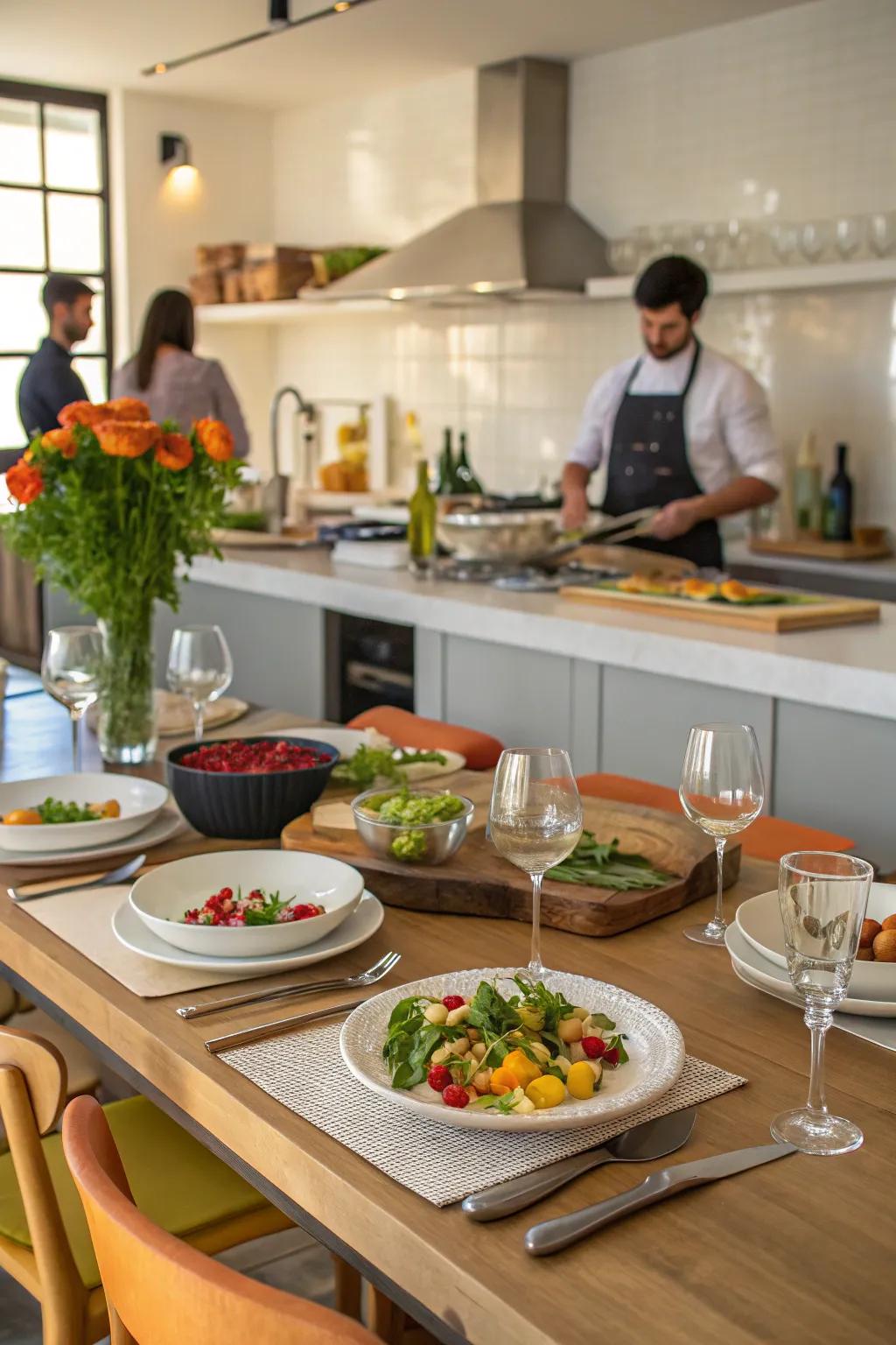 A culinary surface enhancing social dining experiences.