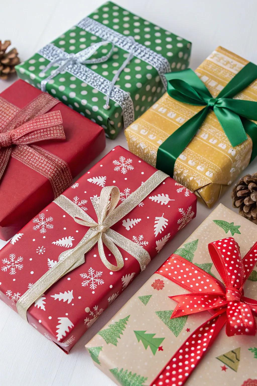 Coordinated gift embellishments enhance the cohesive essence of your decor.
