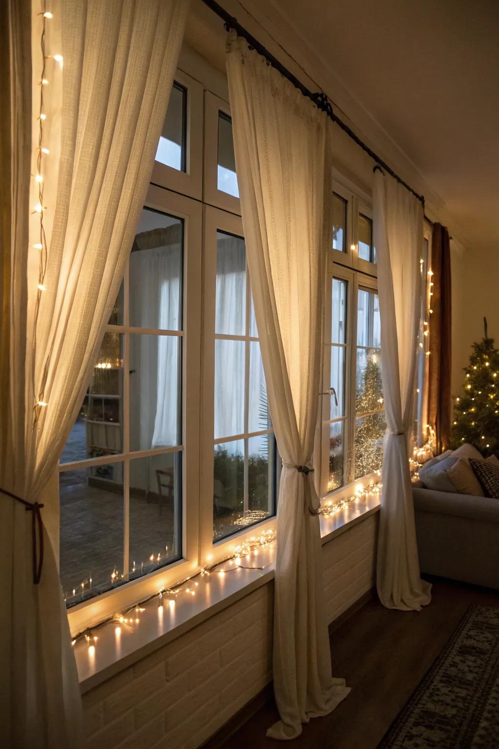 Light-up drape fasteners incorporate an elegant, subtle radiance.