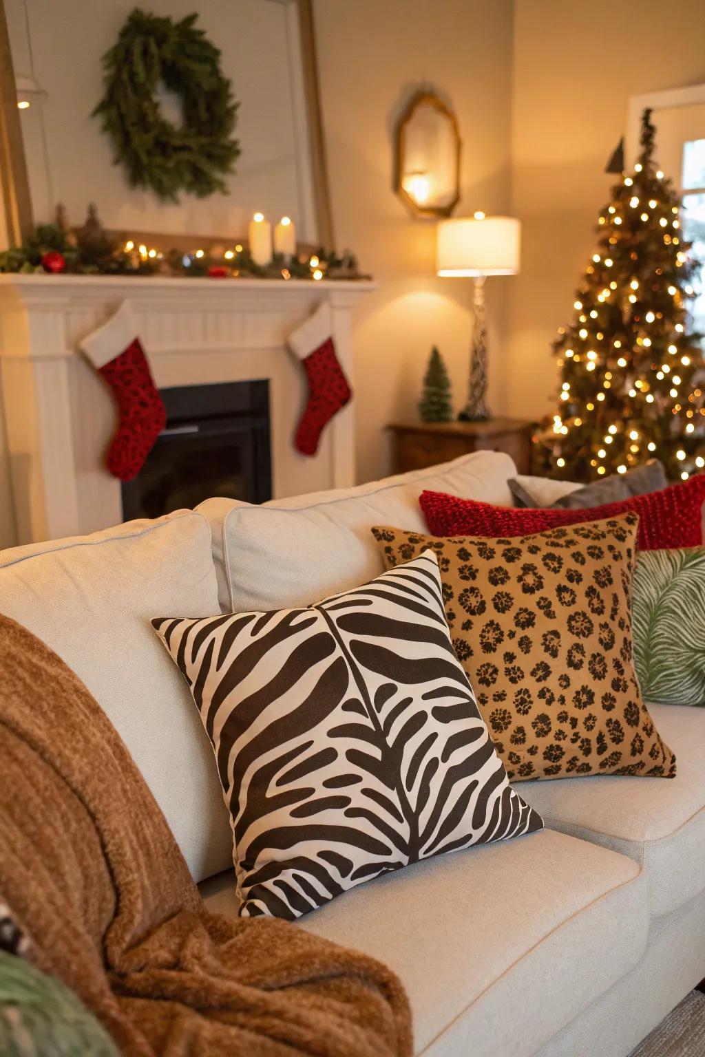 Animal prints introducing a whimsical element to the festivities.