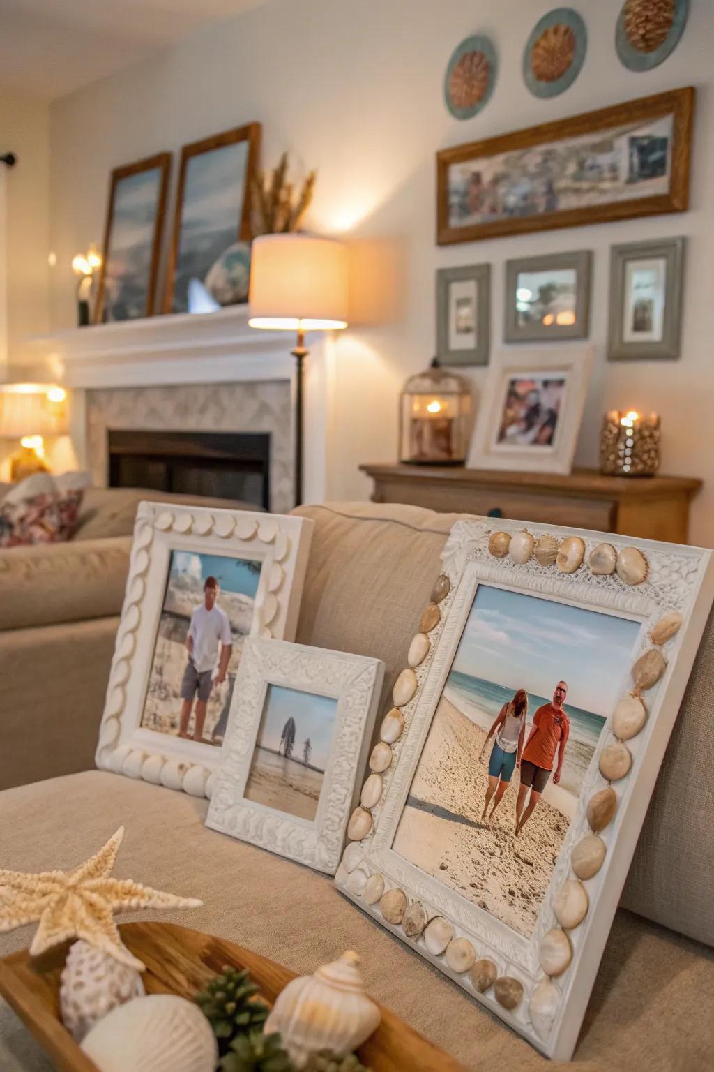 Family photos add a personal touch.