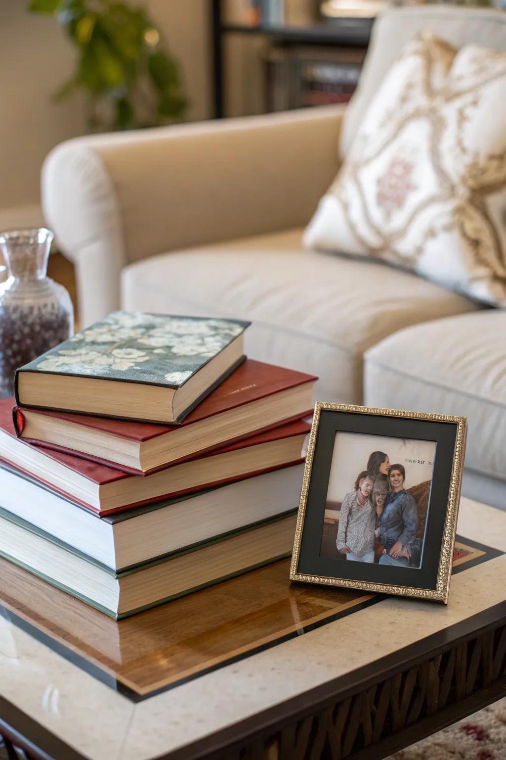 Family images infuse your décor with personal warmth.