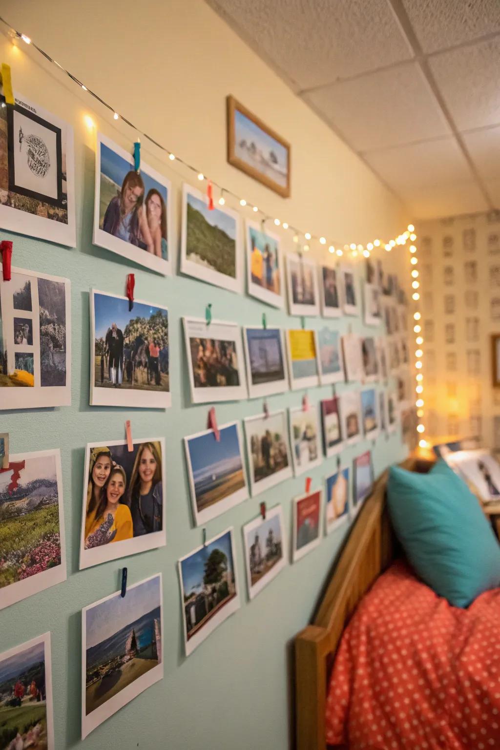 A photo display keeps precious memories alive.