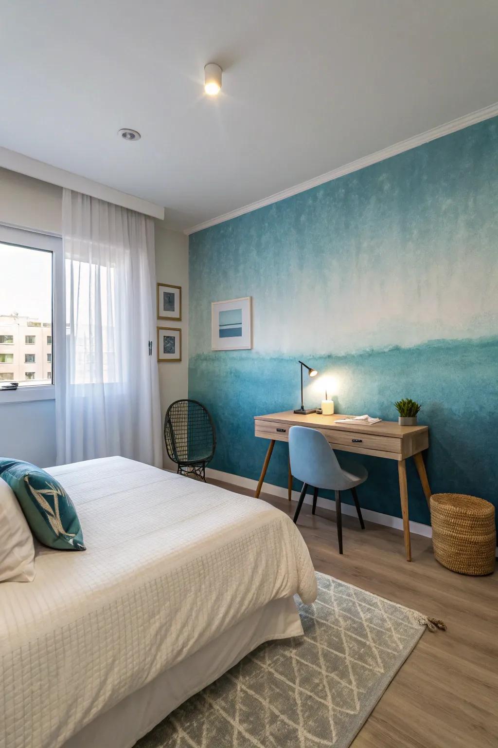 Add serenity with unexpected ombre effects.