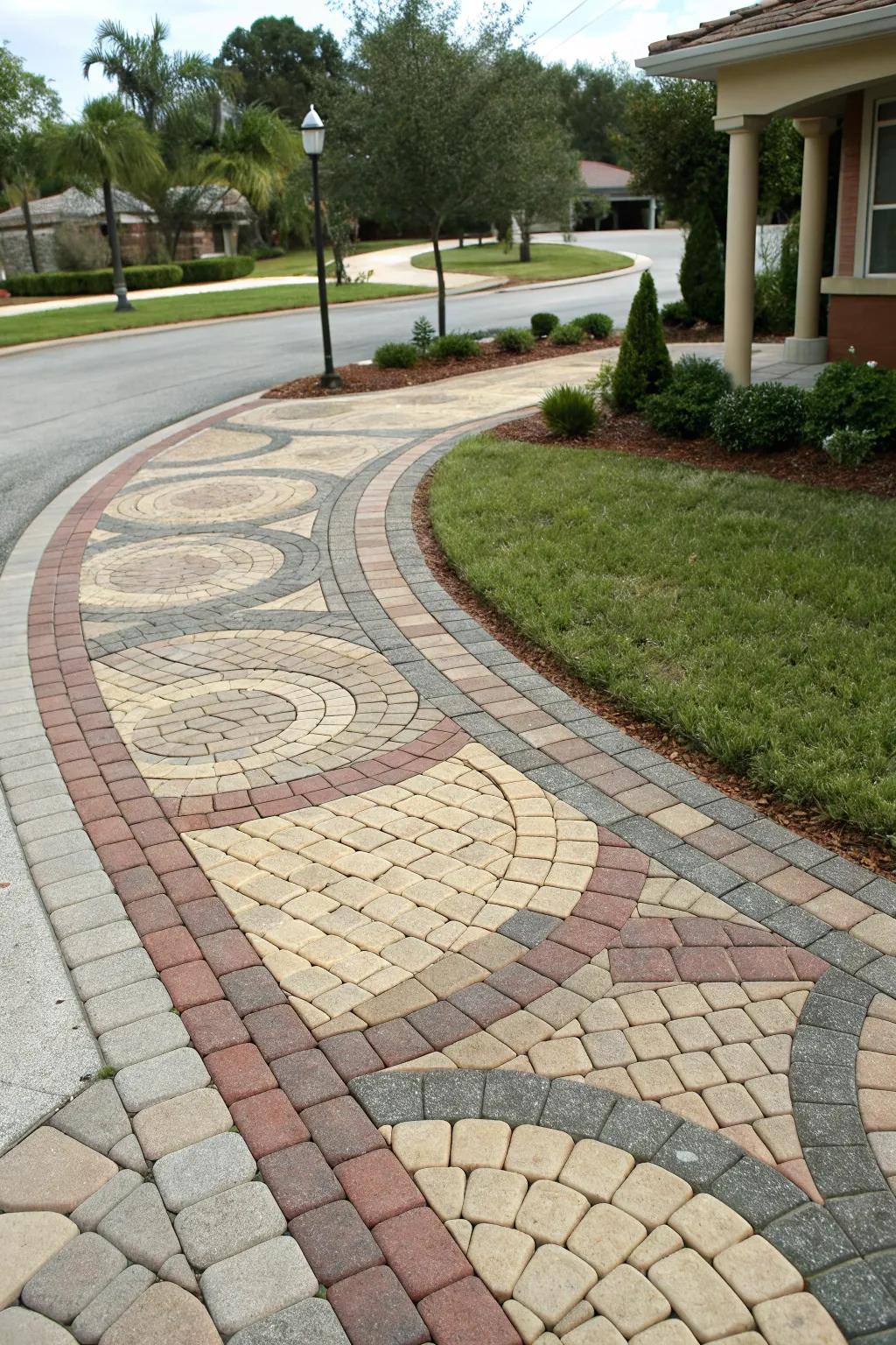 Playful paver designs adding a custom touch.