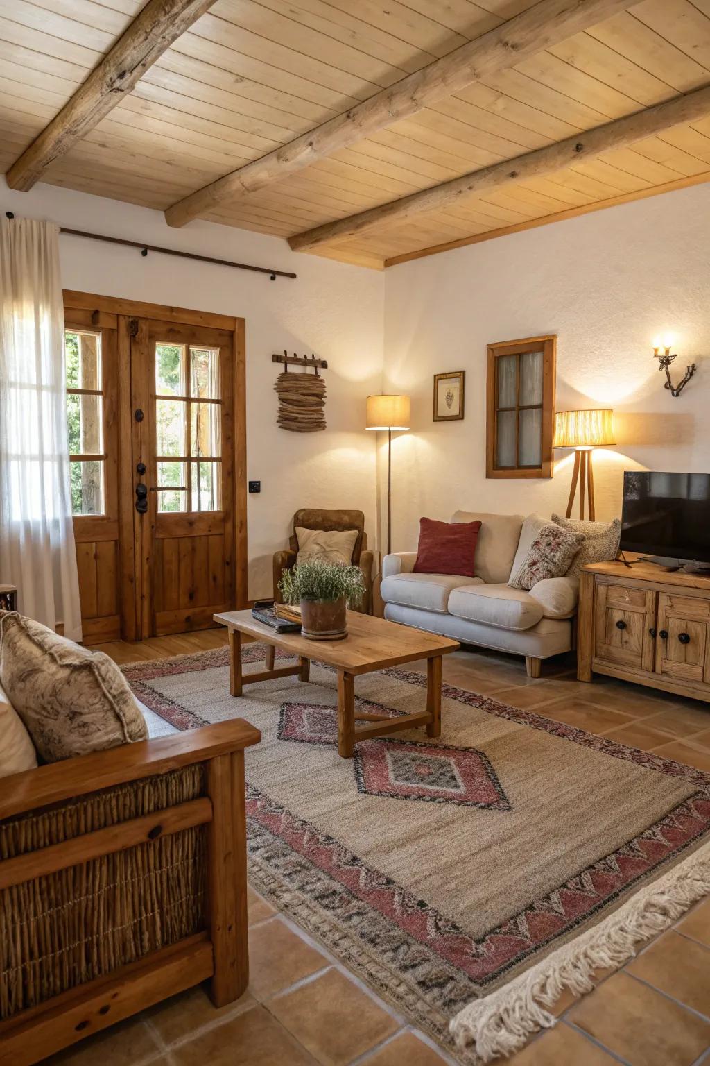 A living area where a plush floor covering enhances comfort and style.