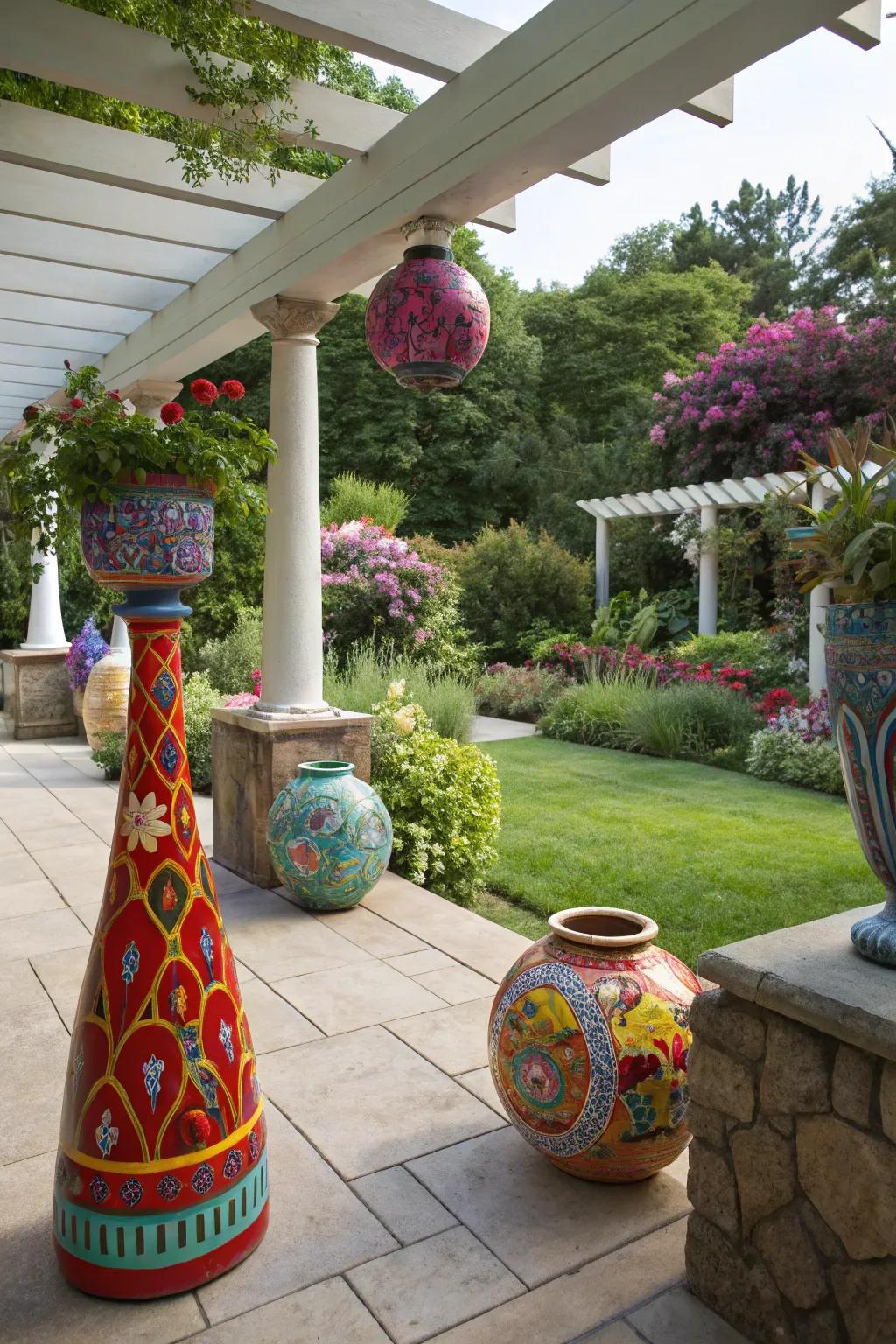 Art contributes personal character to your patio.