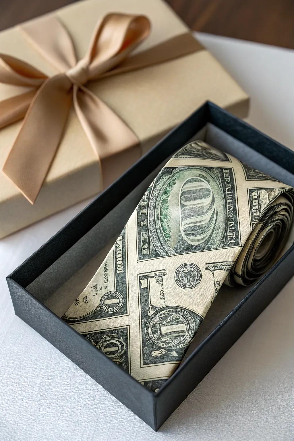 A clever monetary attire ideally suited for the wit enthusiast.