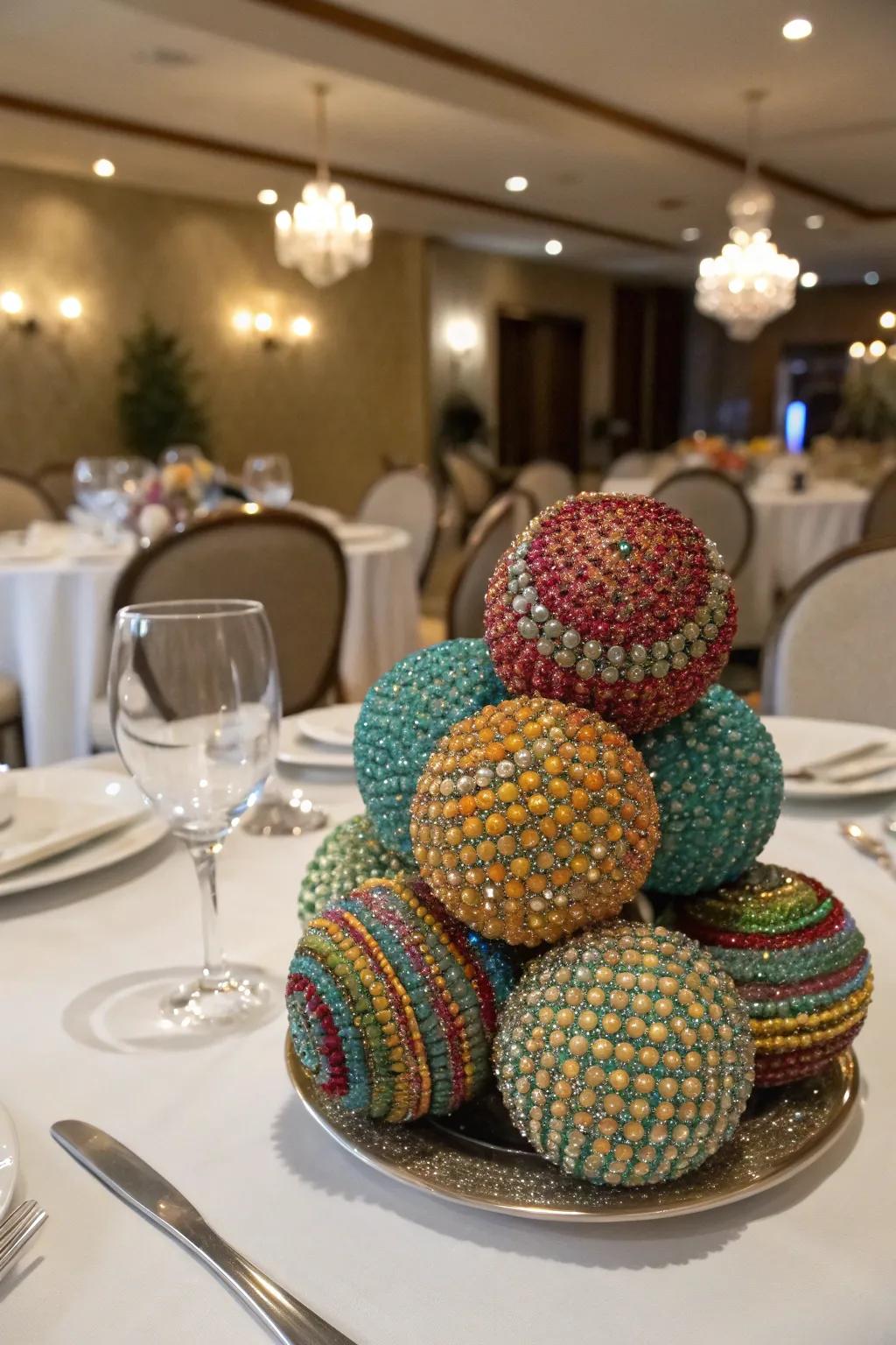 Beaded orbs incorporating artistic flair